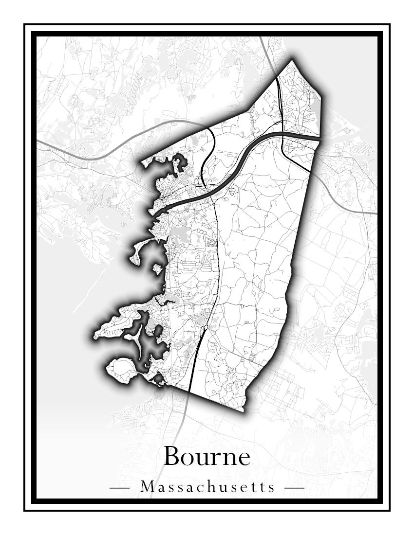 Massachusetts Towns - Street Map (Bourne - Boylston)