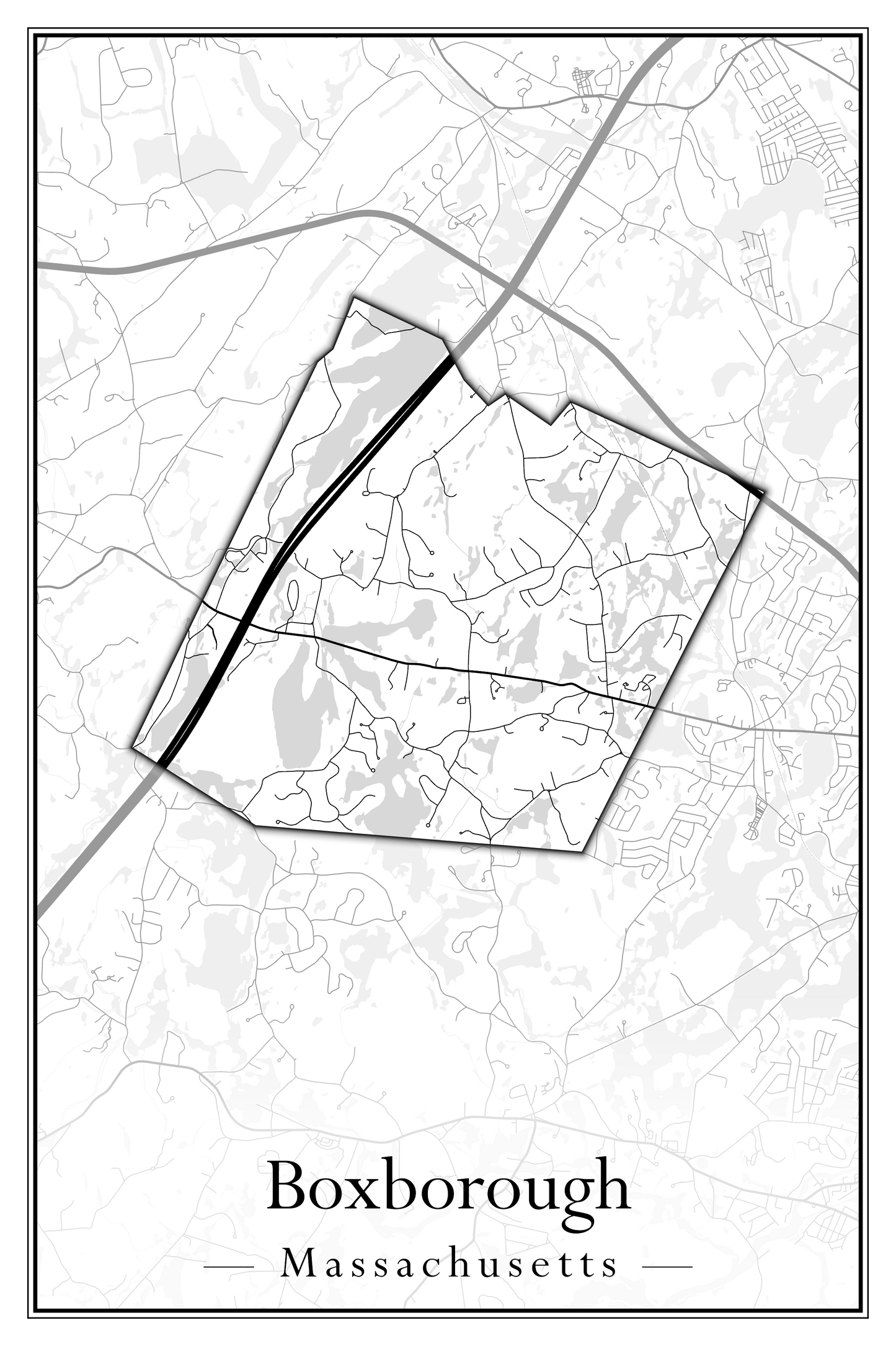 Massachusetts Towns - Street Map (Bourne - Boylston)