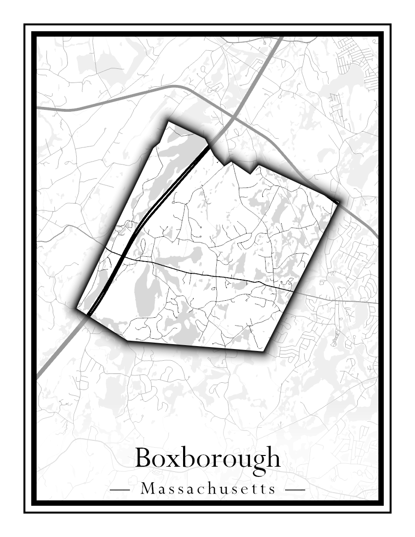 Massachusetts Towns - Street Map (Bourne - Boylston)