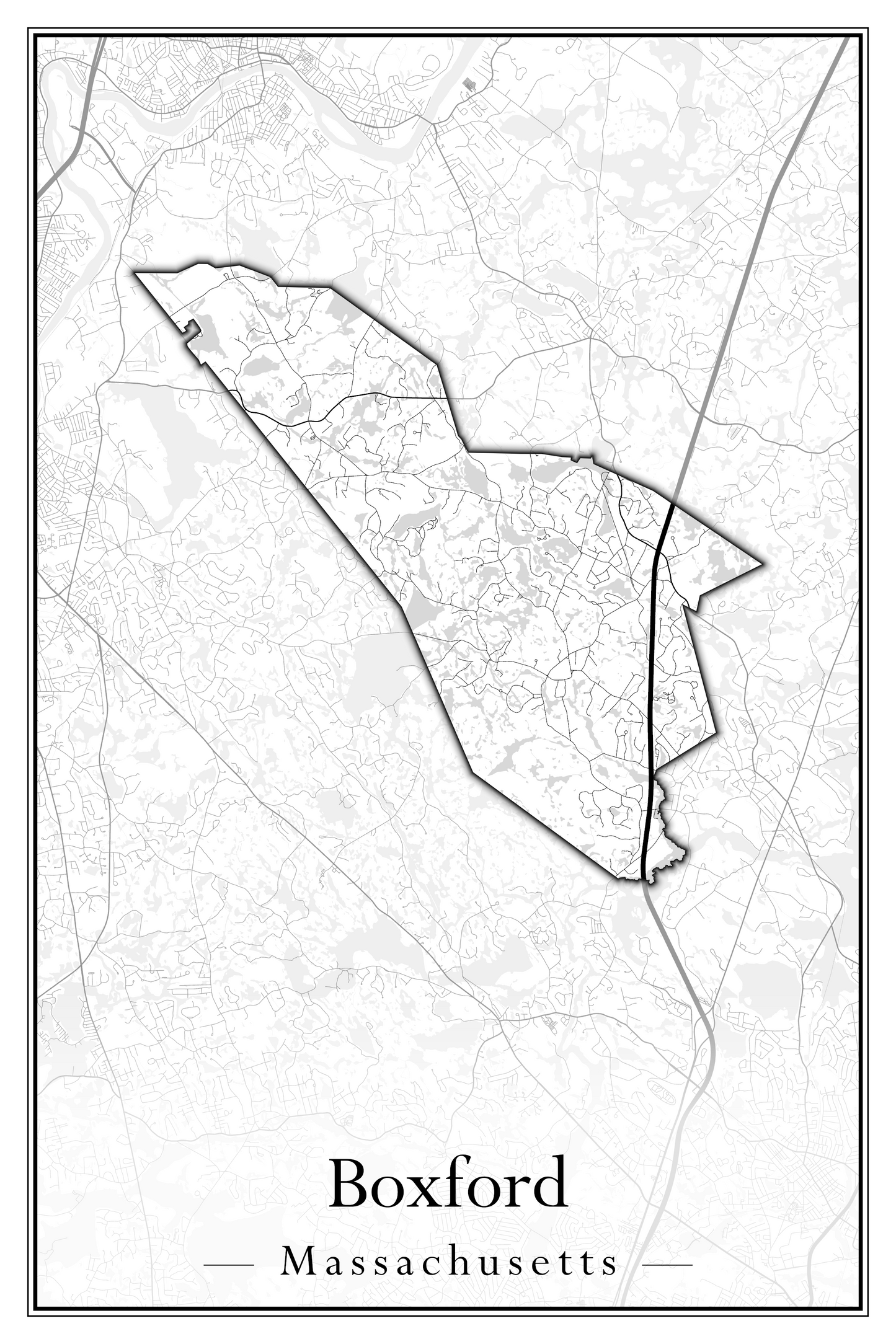 Massachusetts Towns - Street Map (Bourne - Boylston)