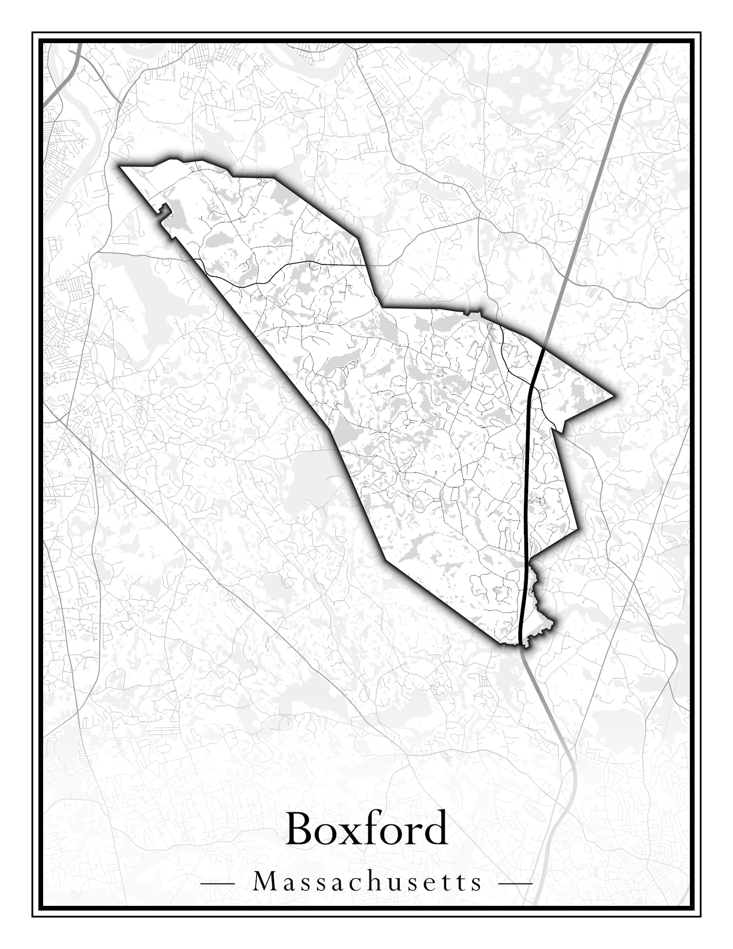 Massachusetts Towns - Street Map (Bourne - Boylston)