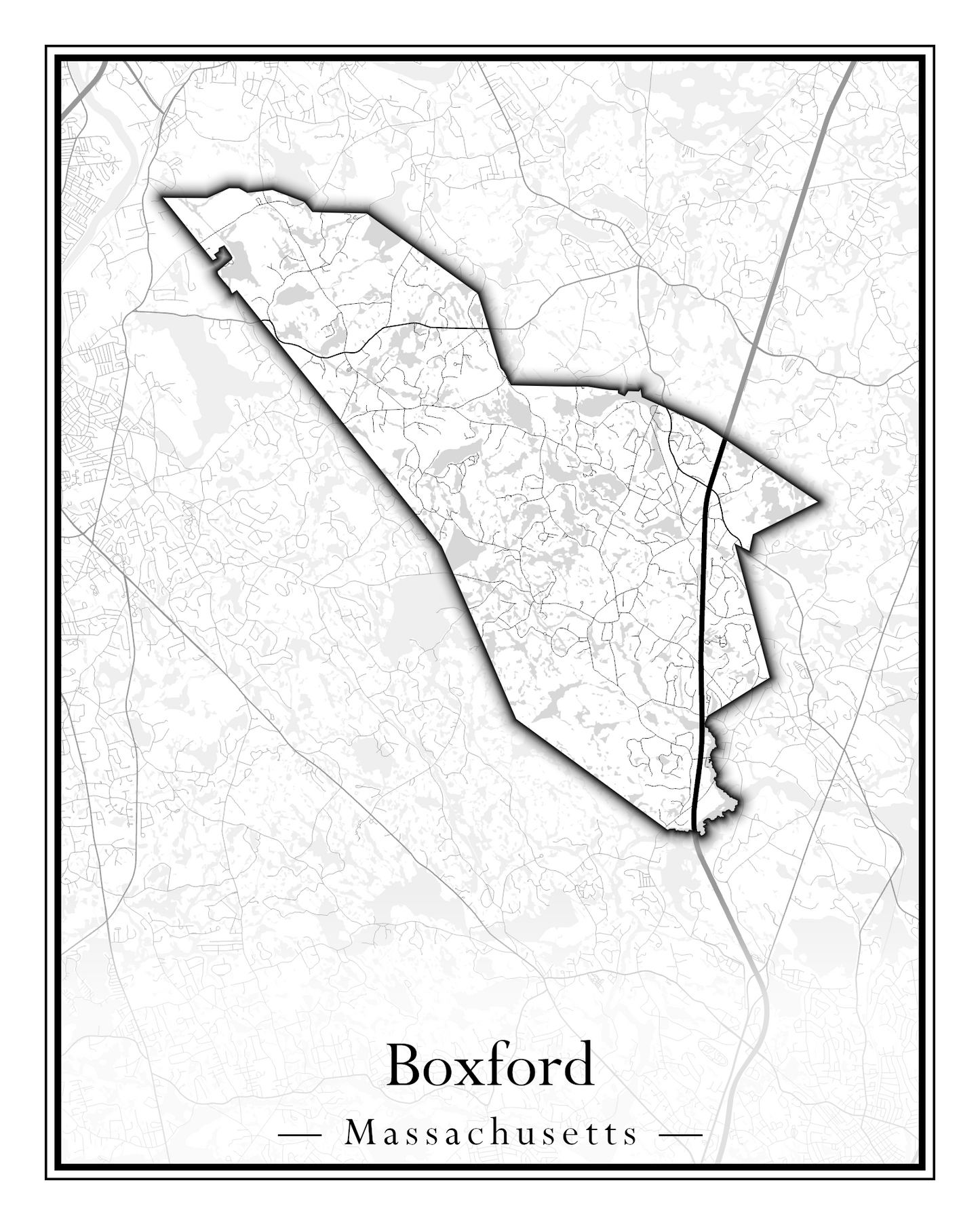 Massachusetts Towns - Street Map (Bourne - Boylston)