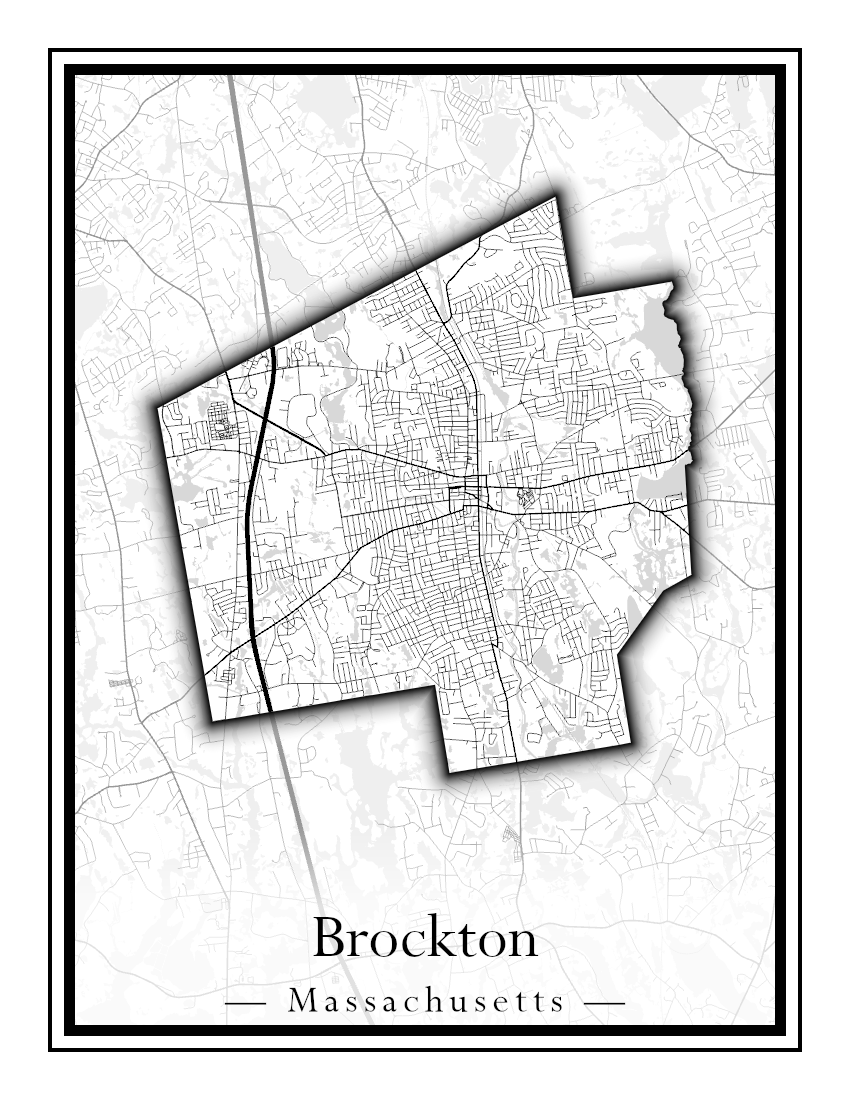 Massachusetts Towns - Street Map (Brockton - Buckland)