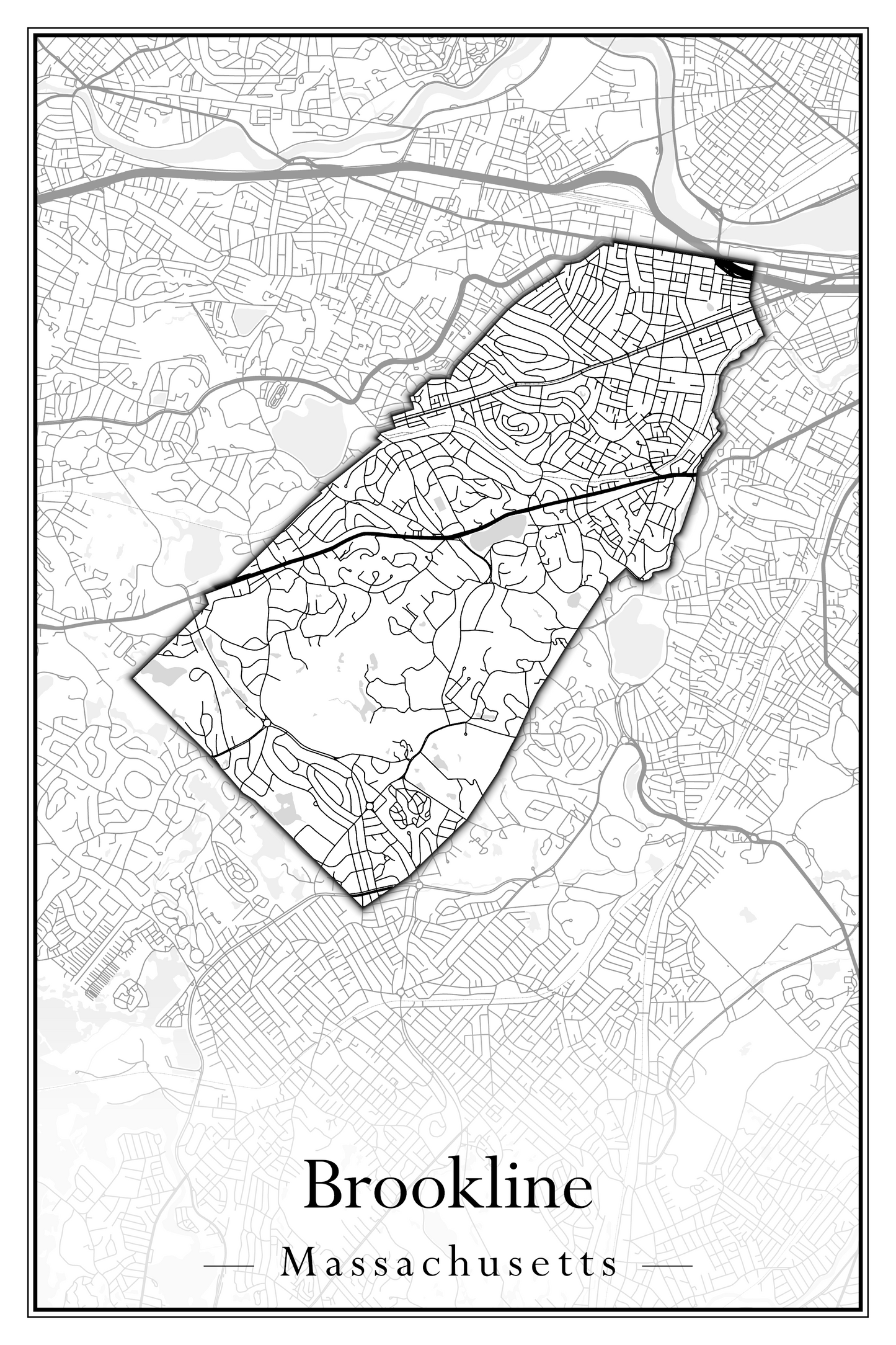 Massachusetts Towns - Street Map (Brockton - Buckland)