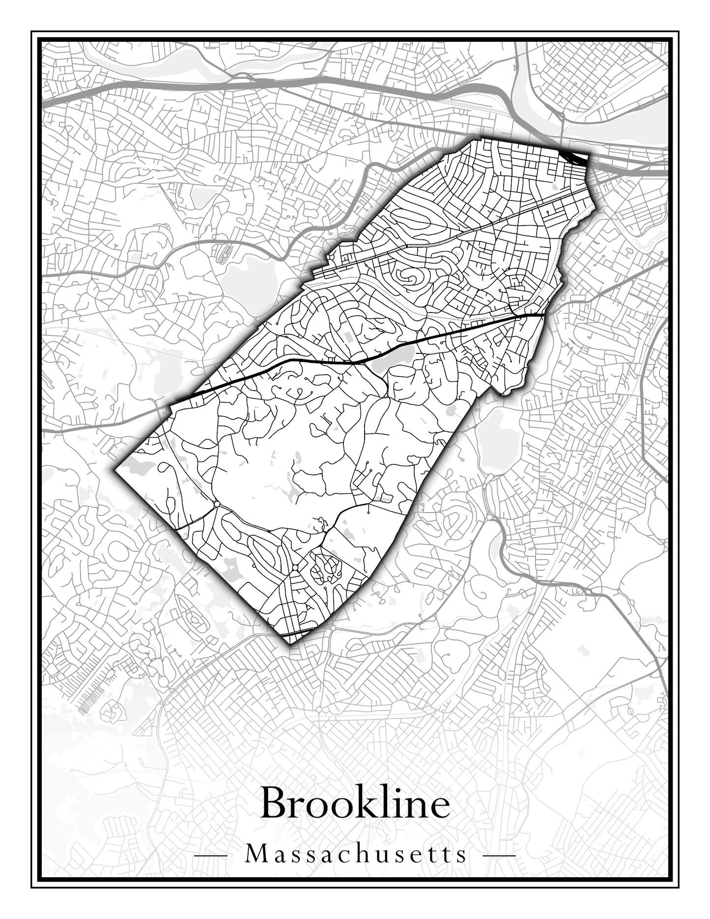 Massachusetts Towns - Street Map (Brockton - Buckland)