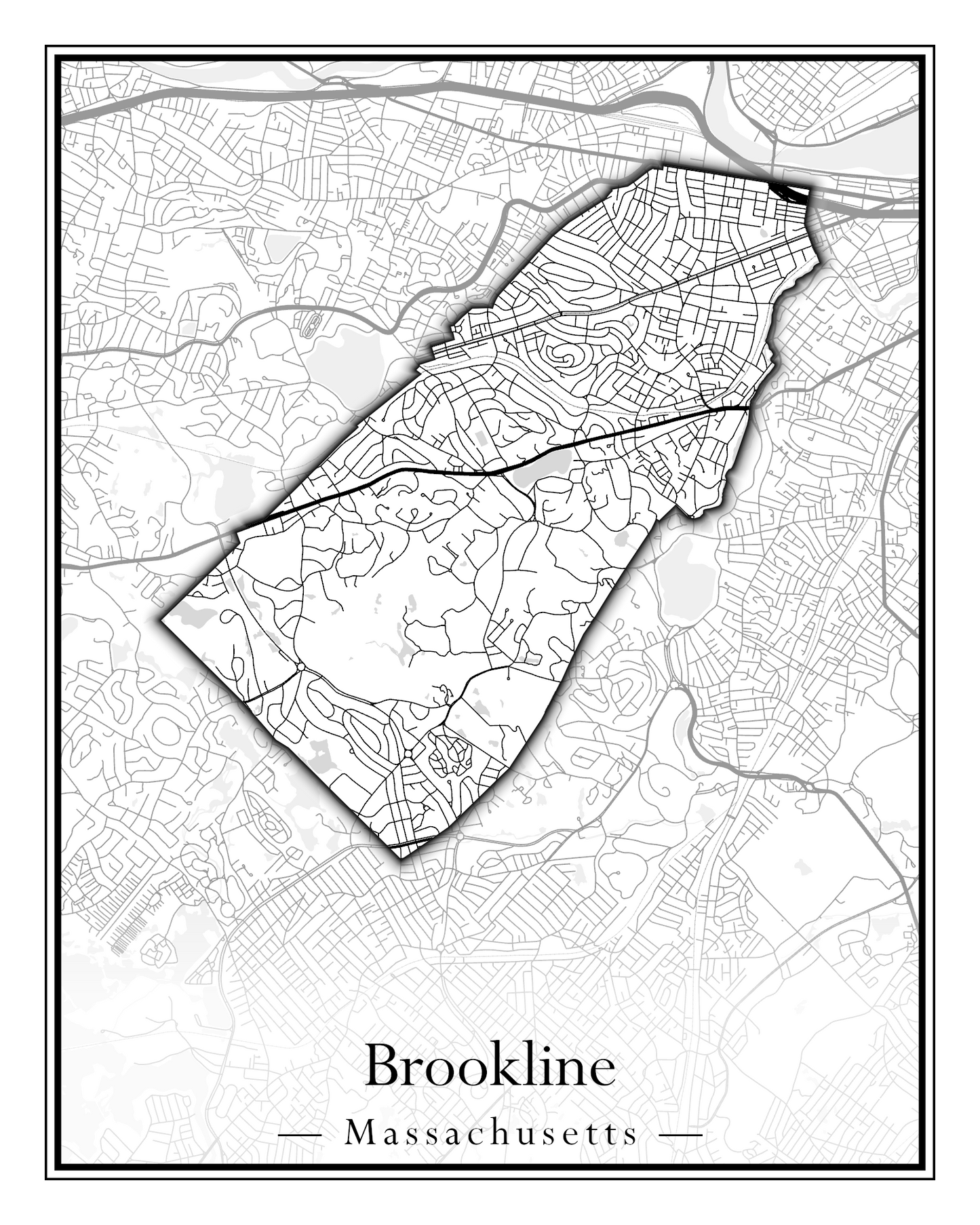 Massachusetts Towns - Street Map (Brockton - Buckland)