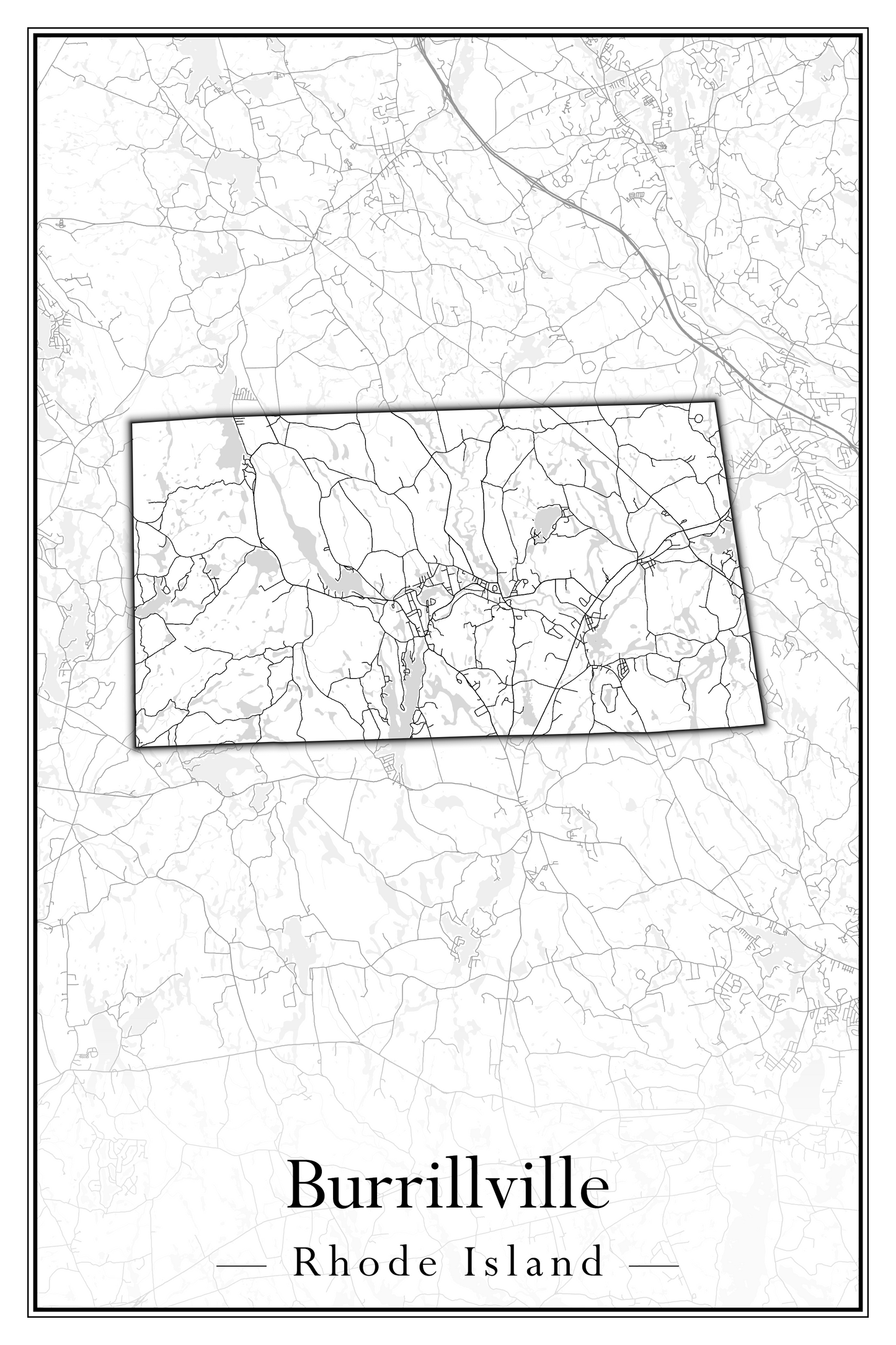 Rhode Island Towns - Street Map (Barrington - Central Falls)