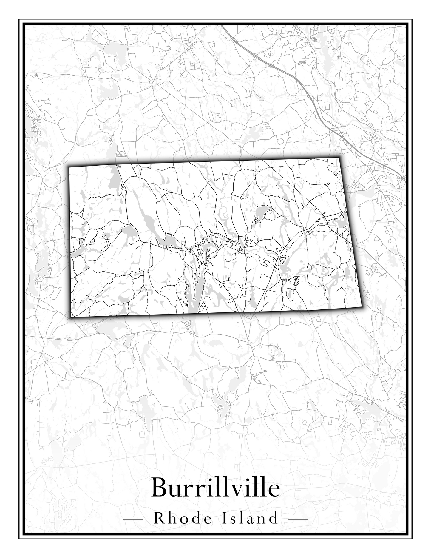 Rhode Island Towns - Street Map (Barrington - Central Falls)