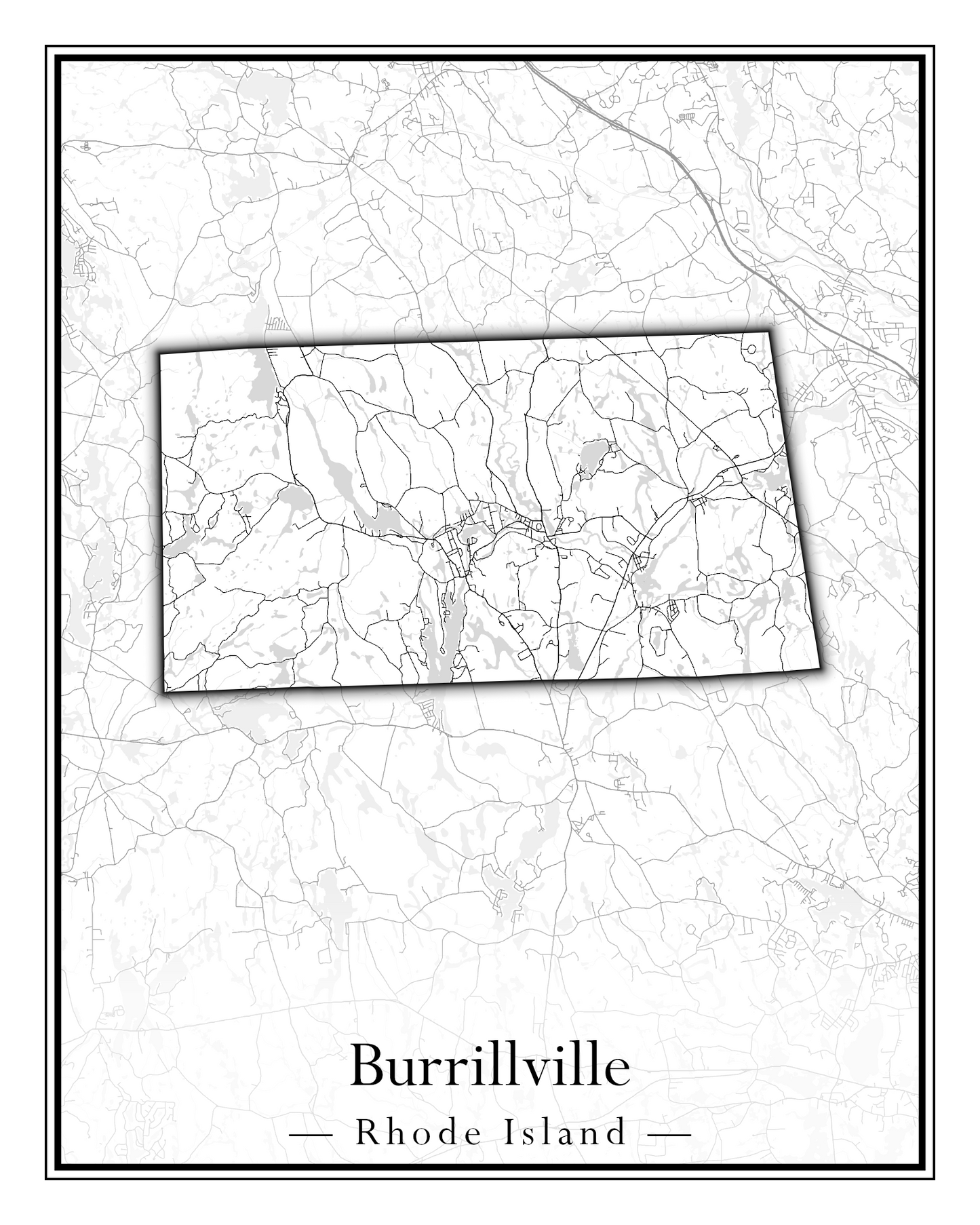 Rhode Island Towns - Street Map (Barrington - Central Falls)