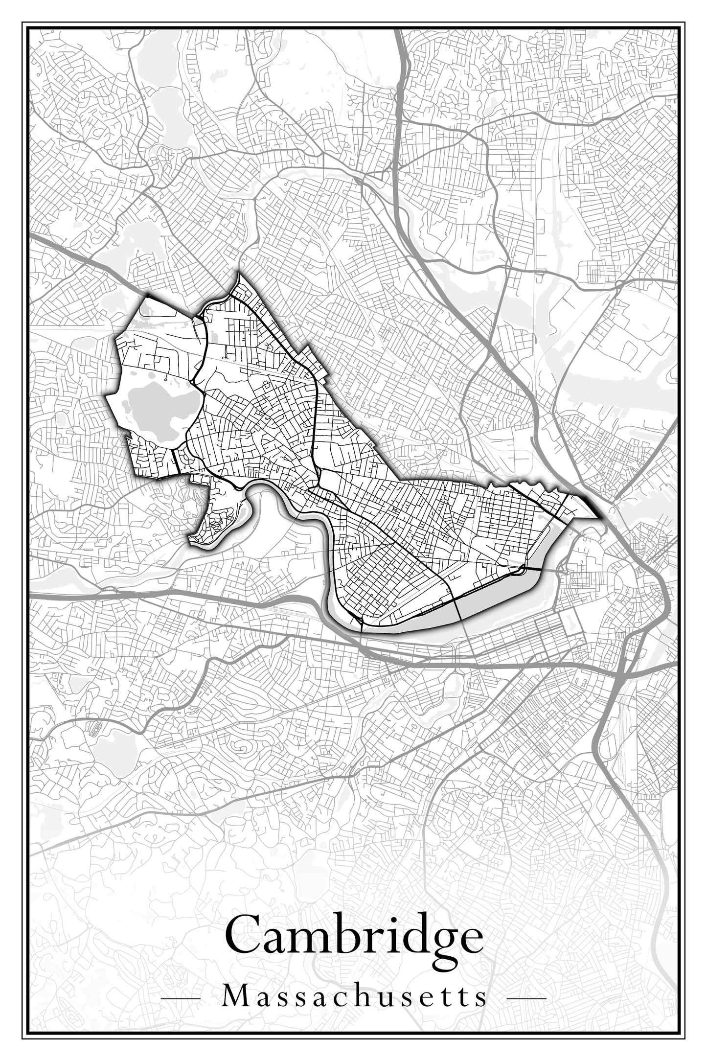 Massachusetts Towns - Street Map (Burlington - Carlisle)