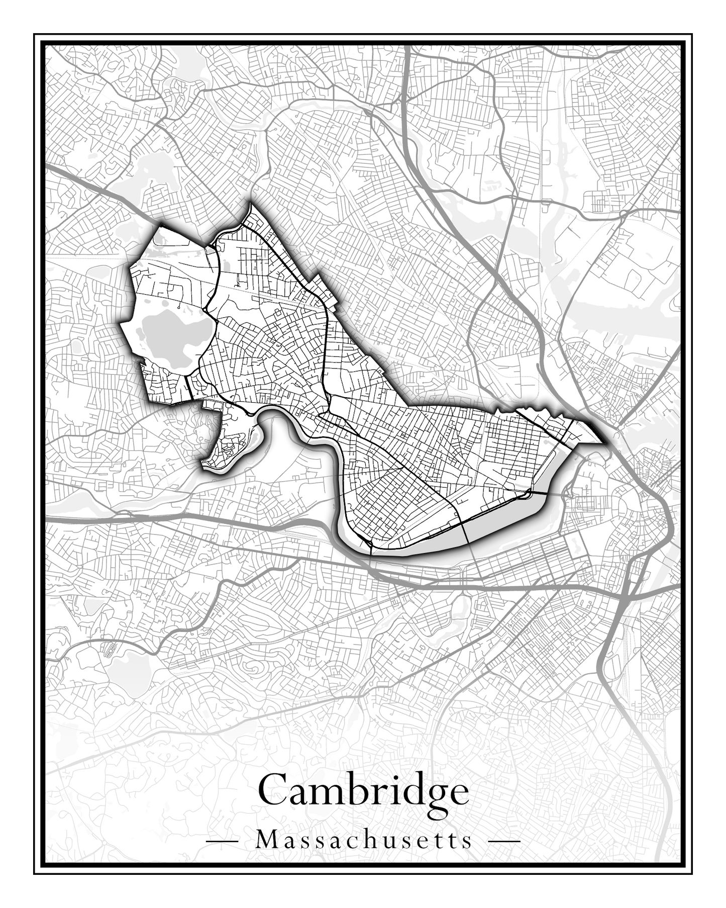 Massachusetts Towns - Street Map (Burlington - Carlisle)