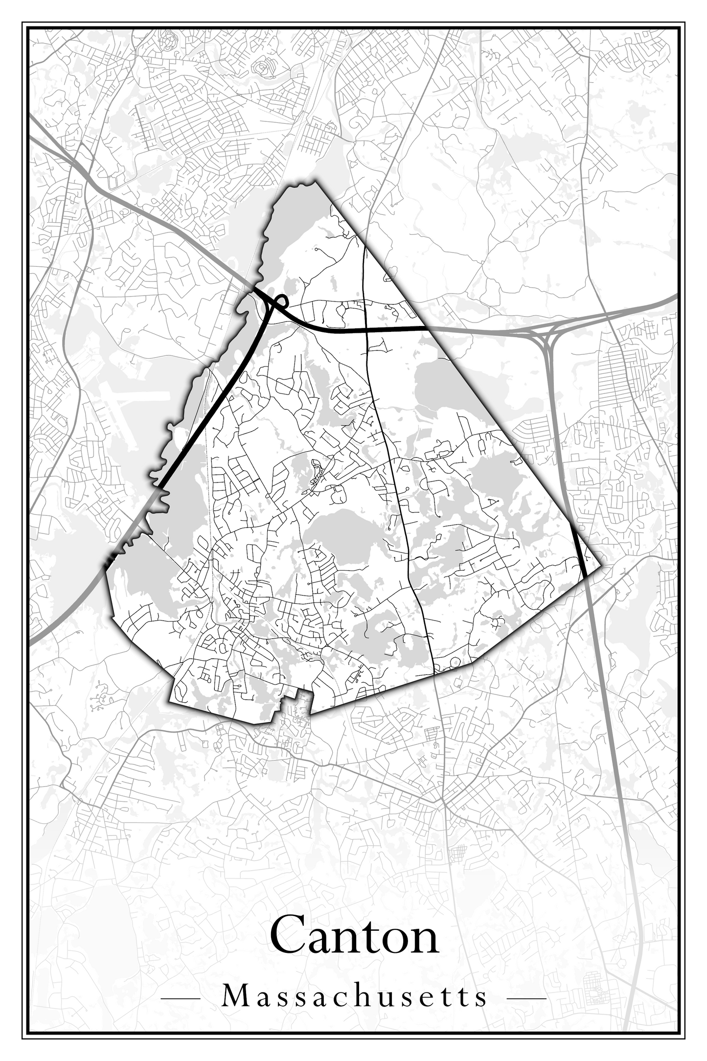 Massachusetts Towns - Street Map (Burlington - Carlisle)