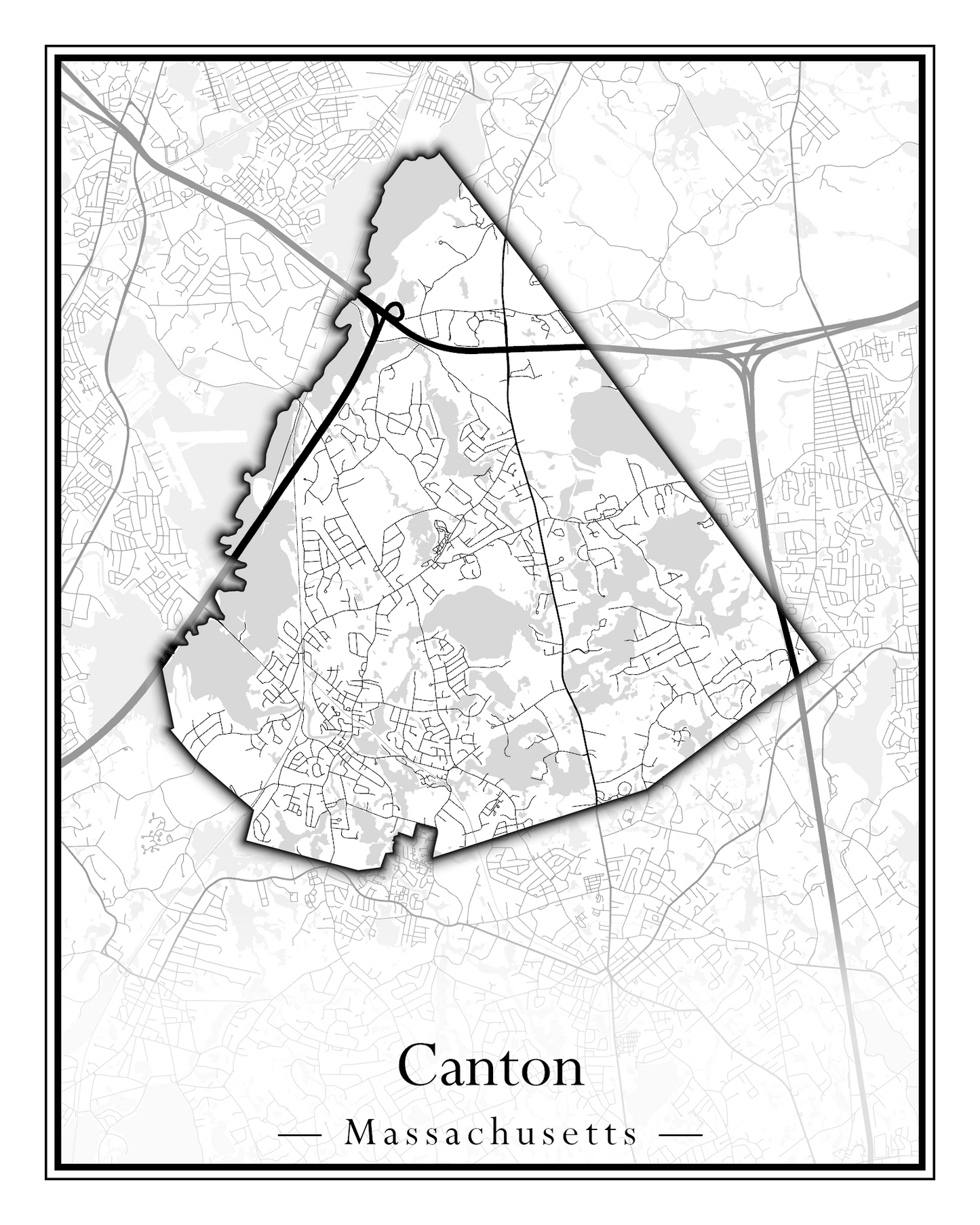 Massachusetts Towns - Street Map (Burlington - Carlisle)