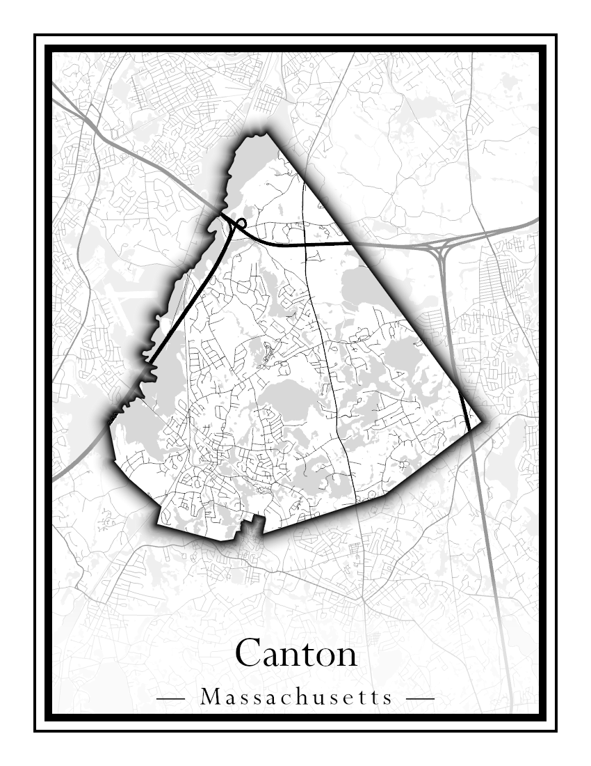 Massachusetts Towns - Street Map (Burlington - Carlisle)