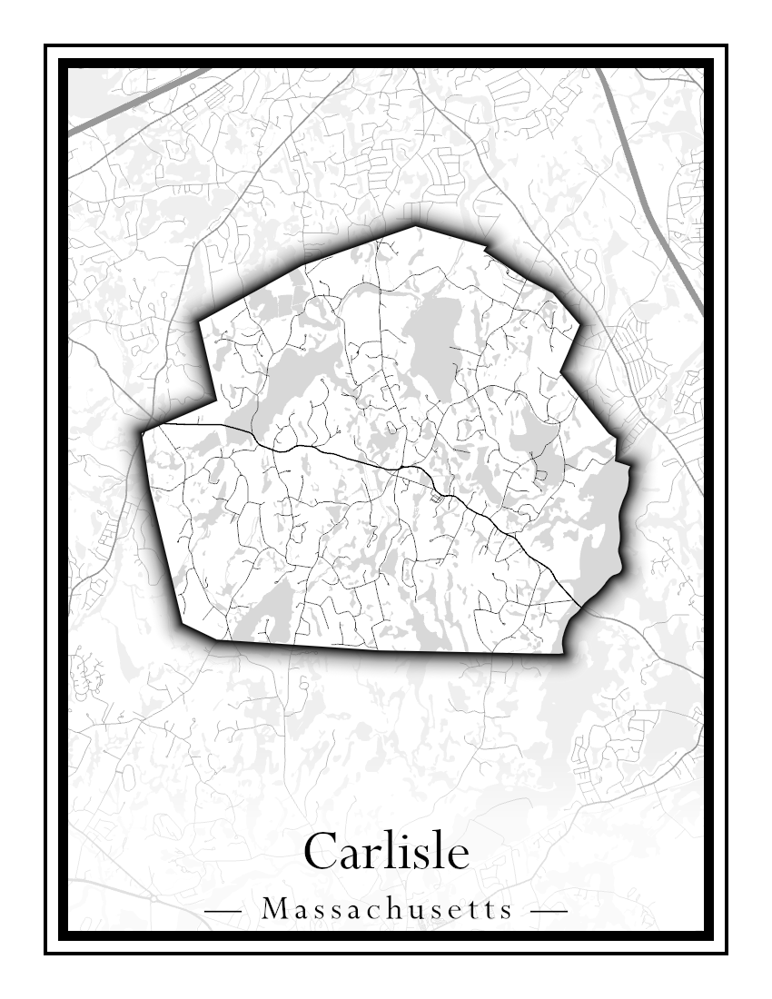 Massachusetts Towns - Street Map (Burlington - Carlisle)