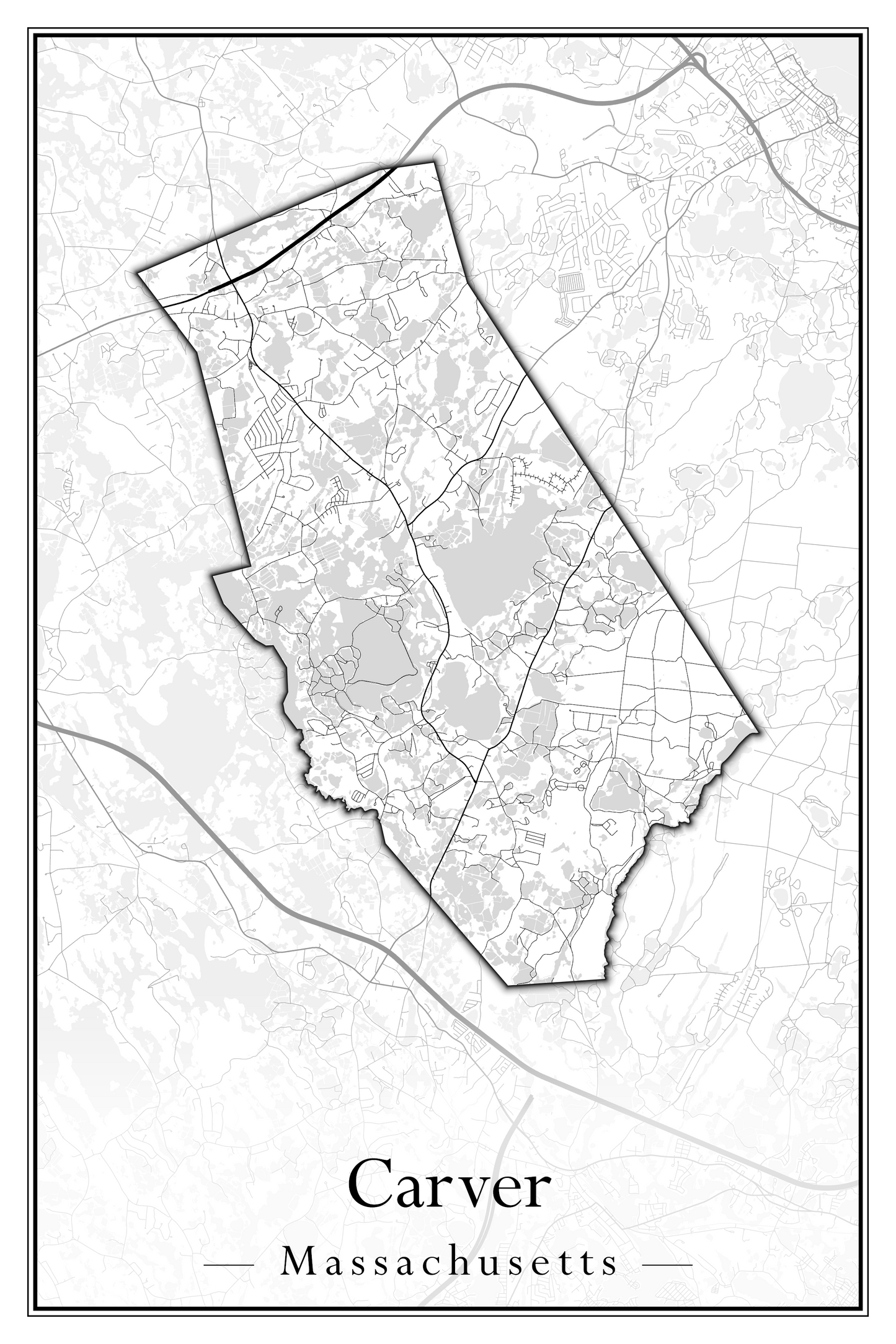 Massachusetts Towns - Street Map (Carver - Chatham)