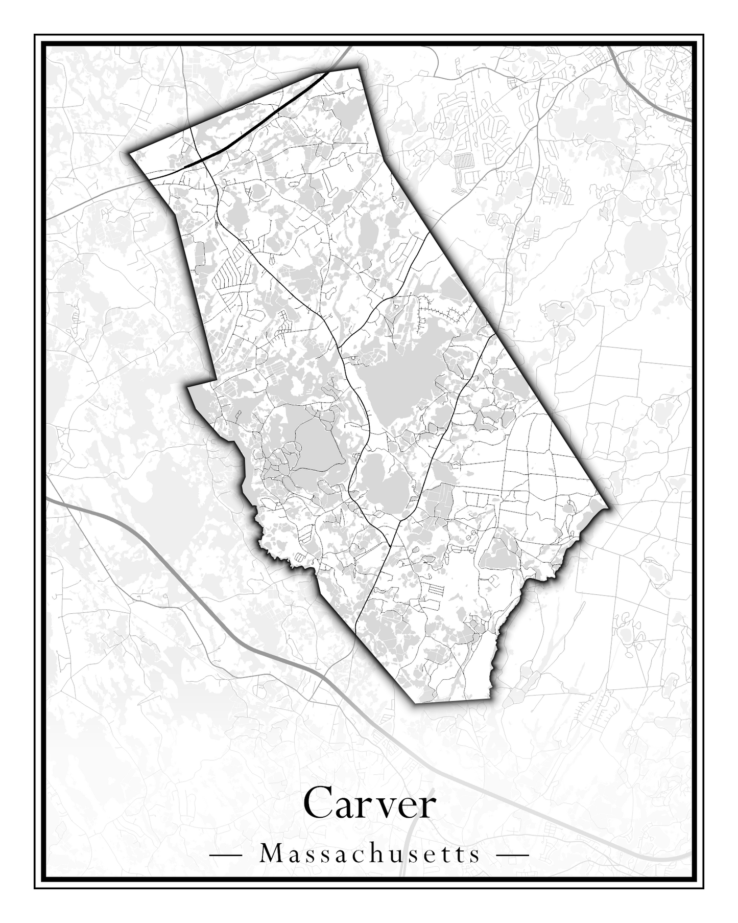 Massachusetts Towns - Street Map (Carver - Chatham)