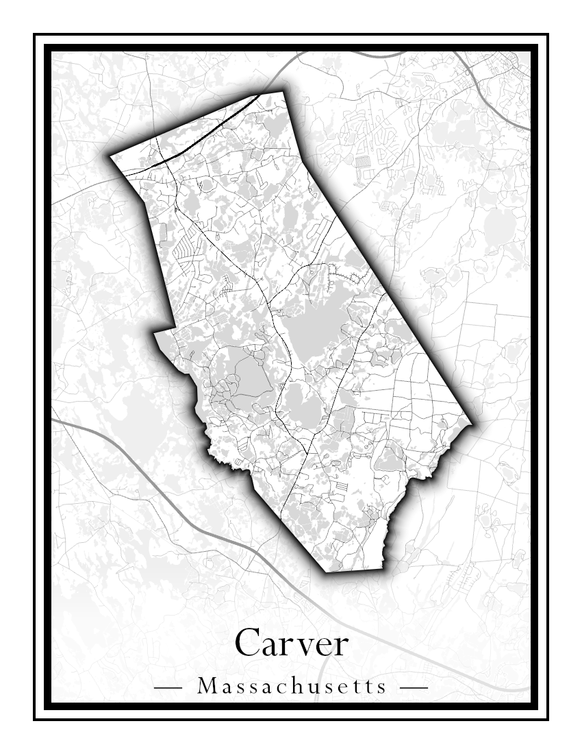 Massachusetts Towns - Street Map (Carver - Chatham)