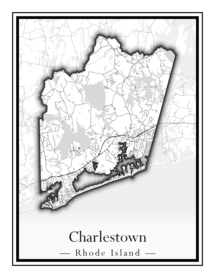 Rhode Island Towns - Street Map (Charlestown - Cumberland)