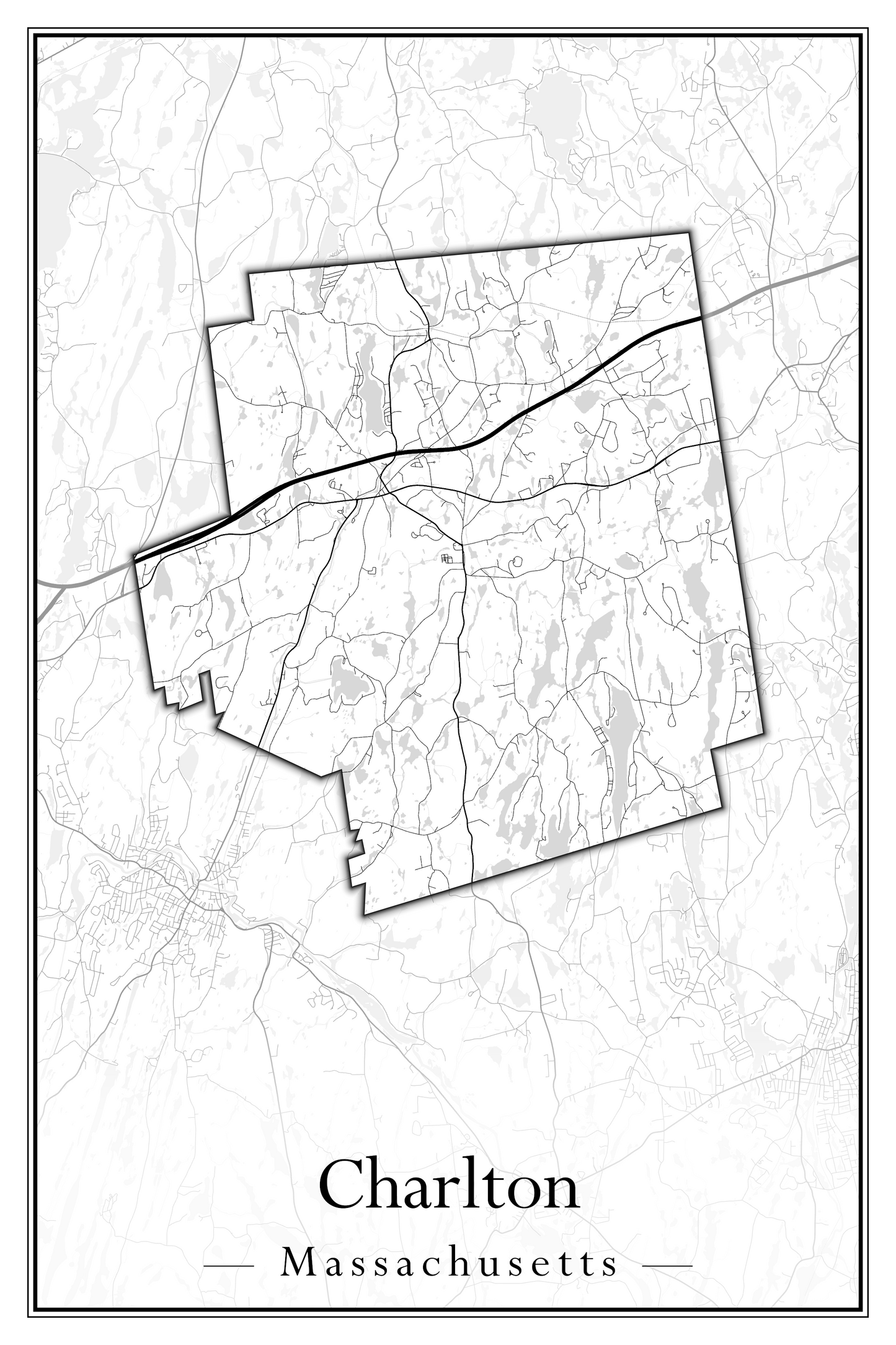 Massachusetts Towns - Street Map (Carver - Chatham)