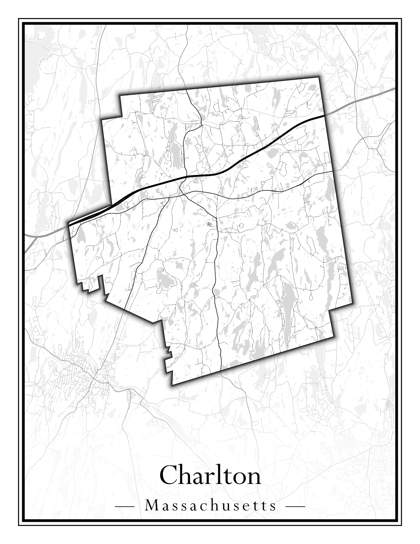 Massachusetts Towns - Street Map (Carver - Chatham)