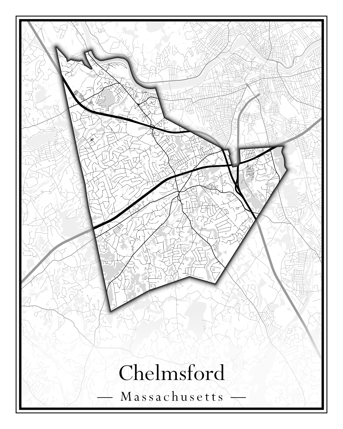 Massachusetts Towns - Street Map (Chelmsford - Chester)