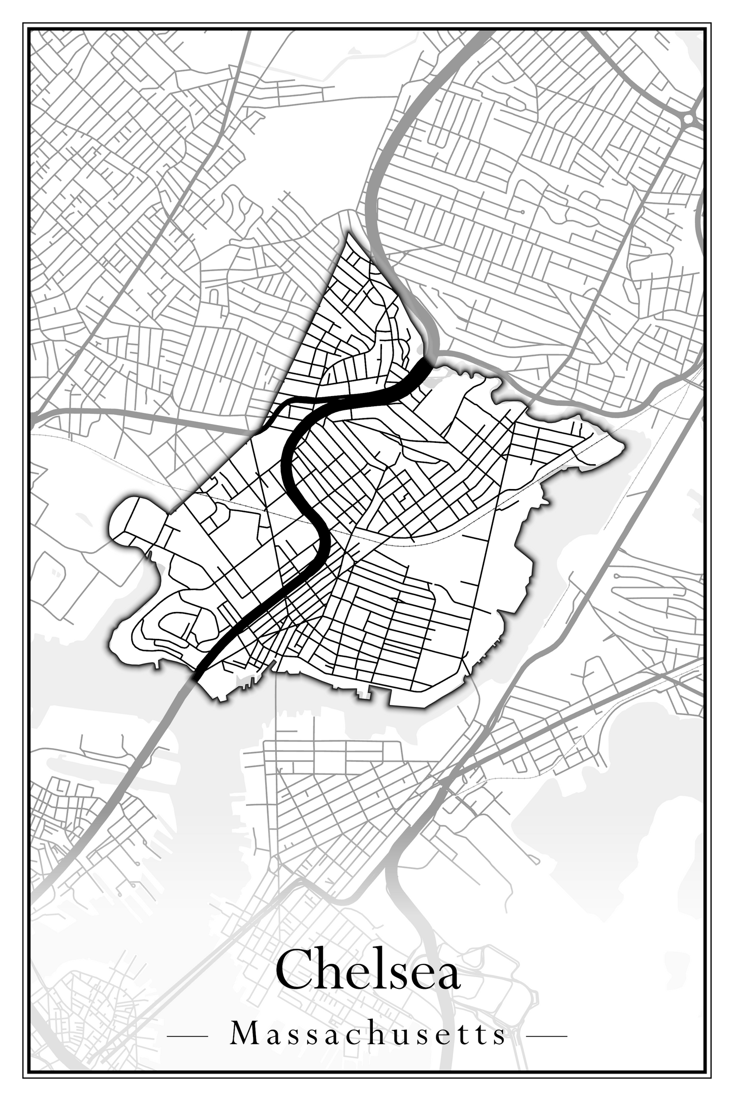 Massachusetts Towns - Street Map (Chelmsford - Chester)