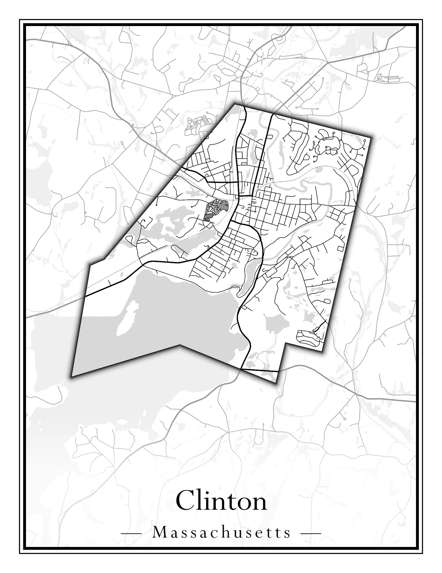 Massachusetts Towns - Street Map (Clinton - Concord)