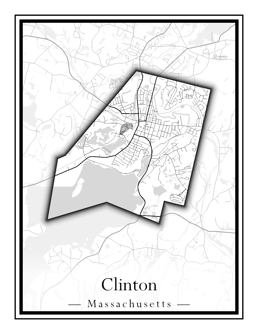 Massachusetts Towns - Street Map (Clinton - Concord)