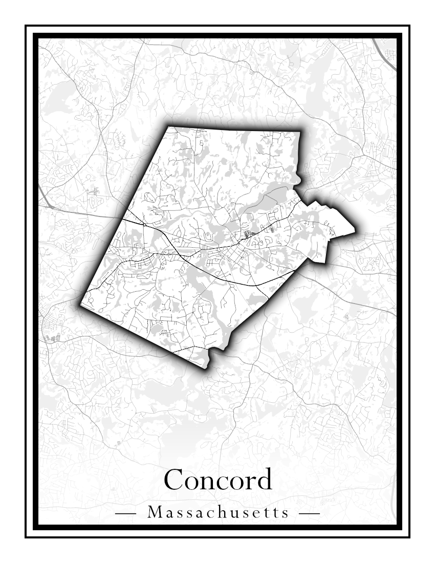 Massachusetts Towns - Street Map (Clinton - Concord)