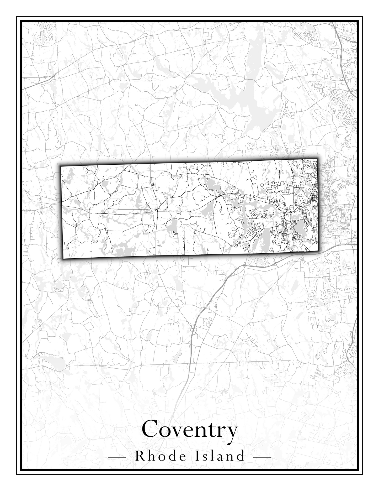 Rhode Island Towns - Street Map (Charlestown - Cumberland)