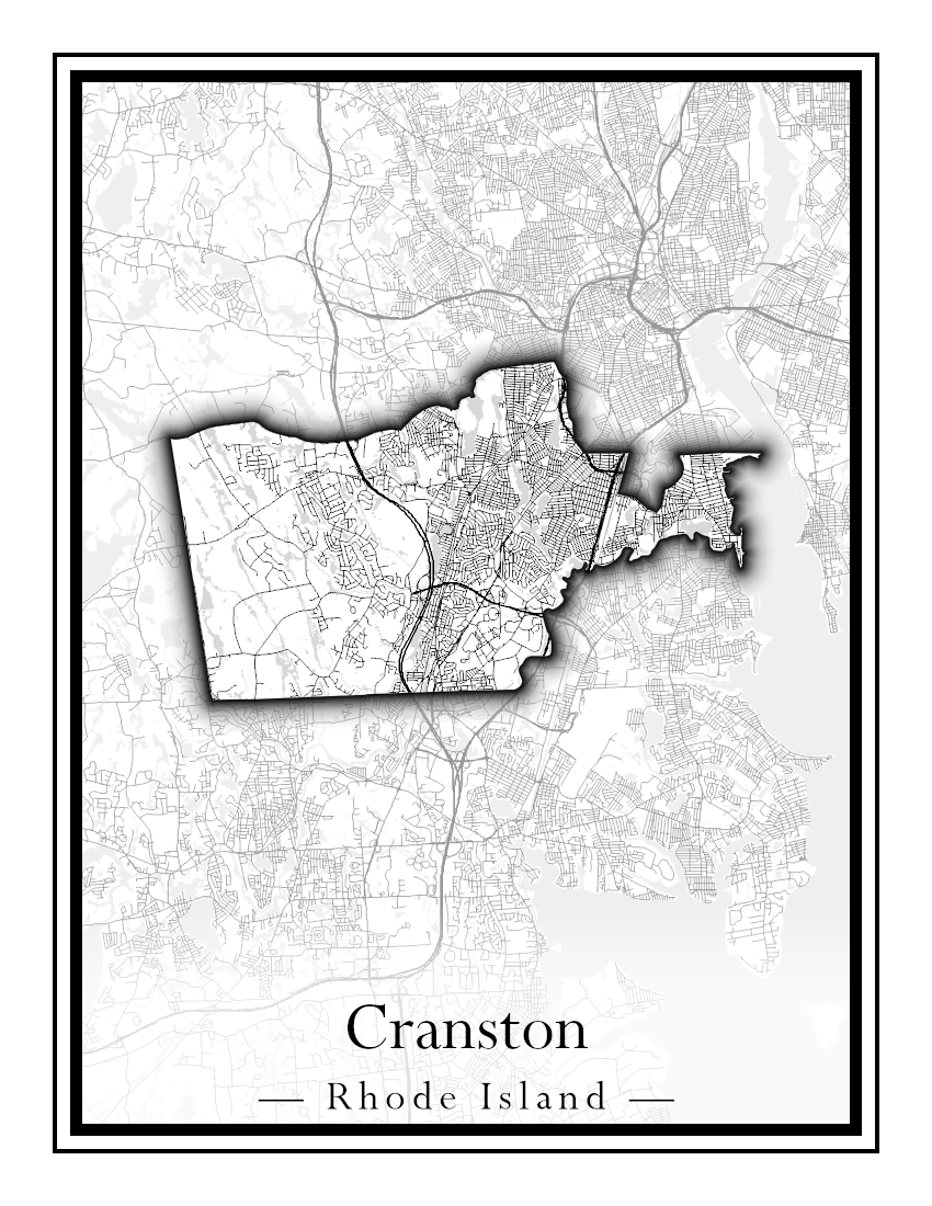 Rhode Island Towns - Street Map (Charlestown - Cumberland)