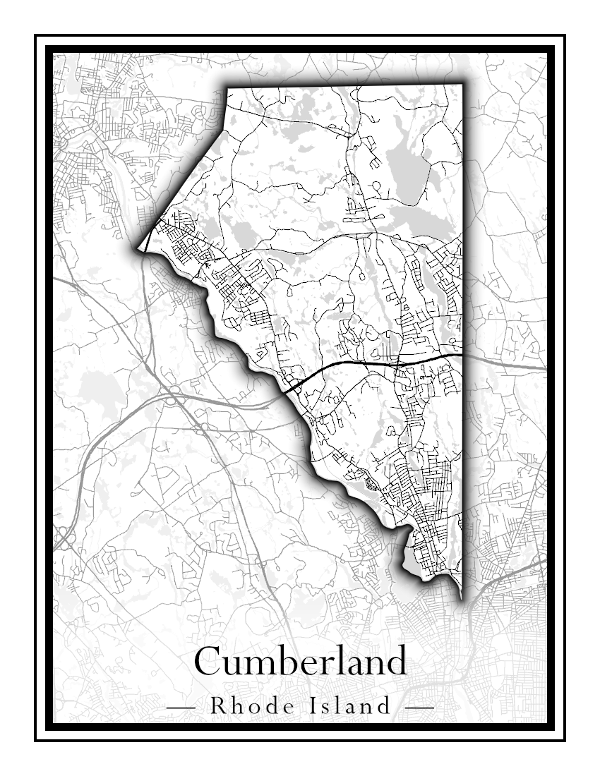 Rhode Island Towns - Street Map (Charlestown - Cumberland)