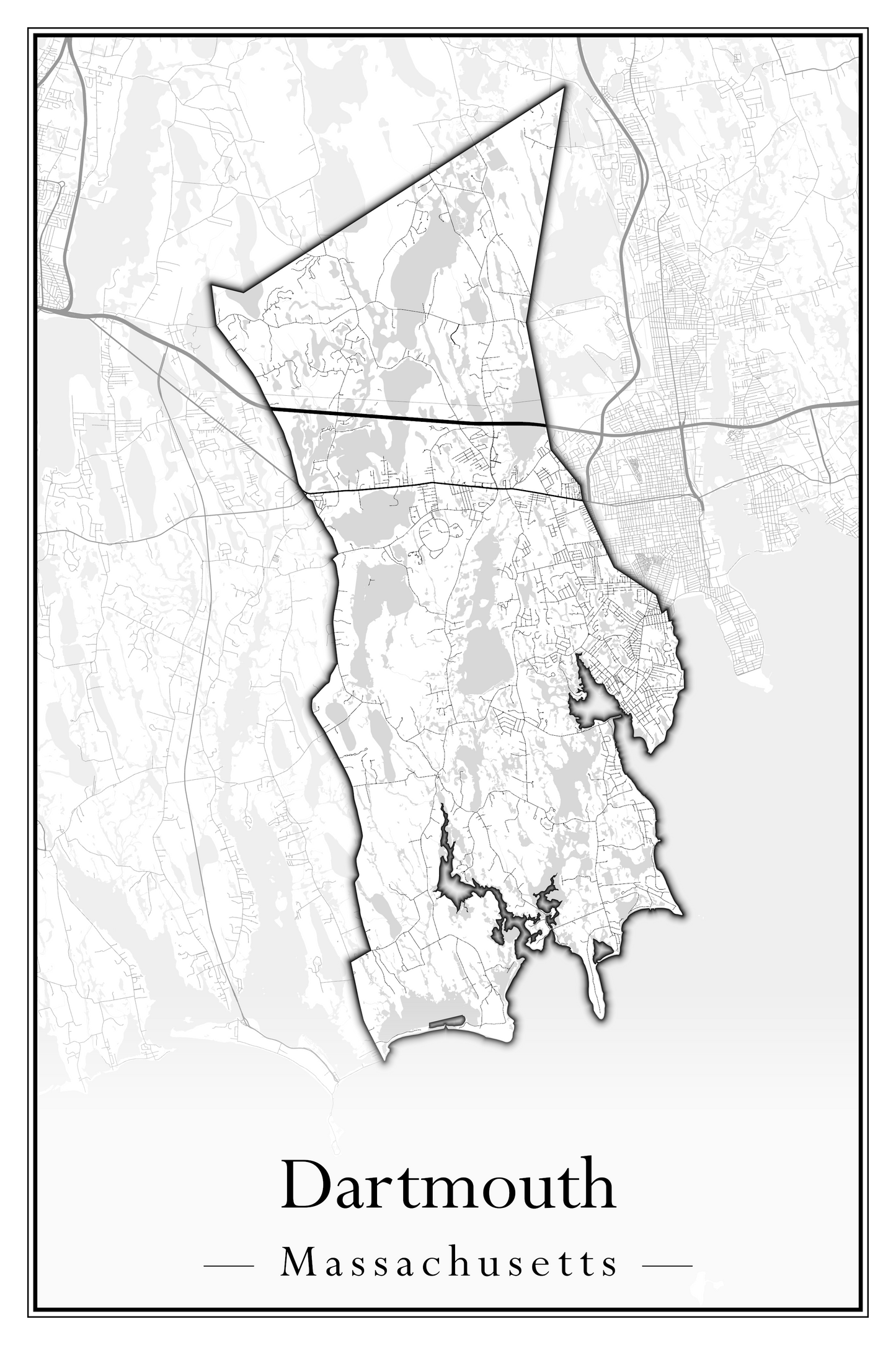 Massachusetts Towns - Street Map (Dartmouth - Dennis)