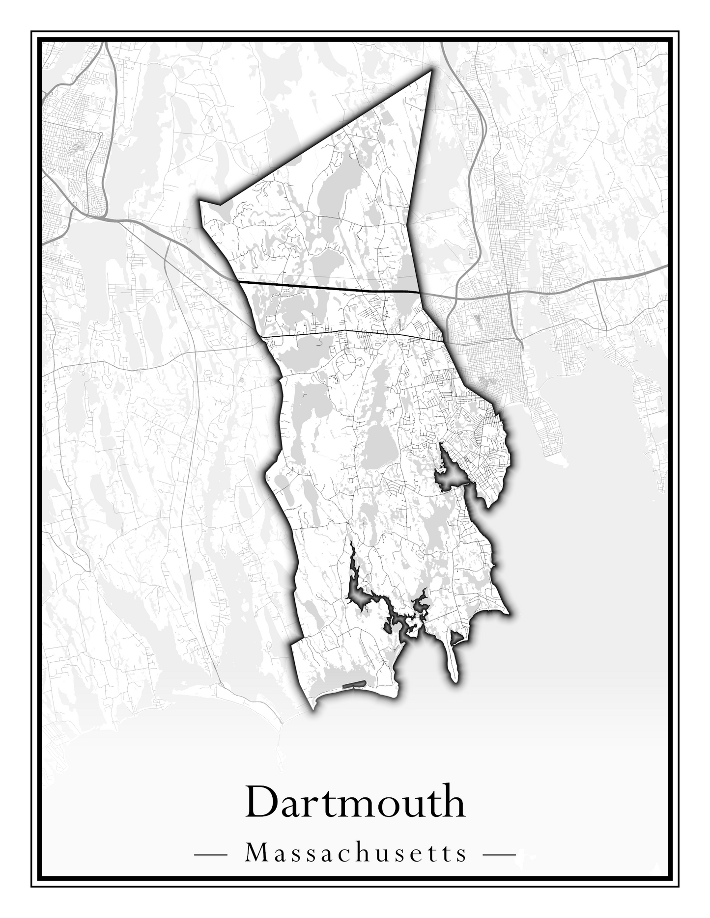 Massachusetts Towns - Street Map (Dartmouth - Dennis)