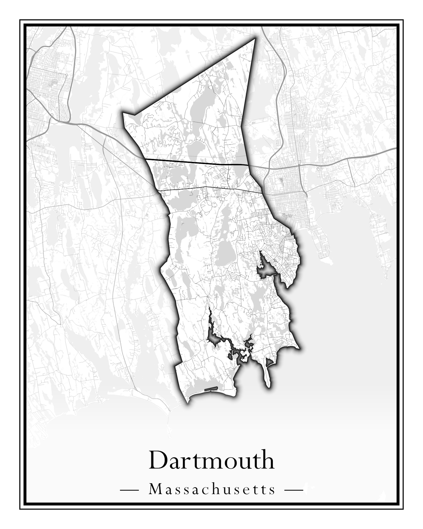 Massachusetts Towns - Street Map (Dartmouth - Dennis)