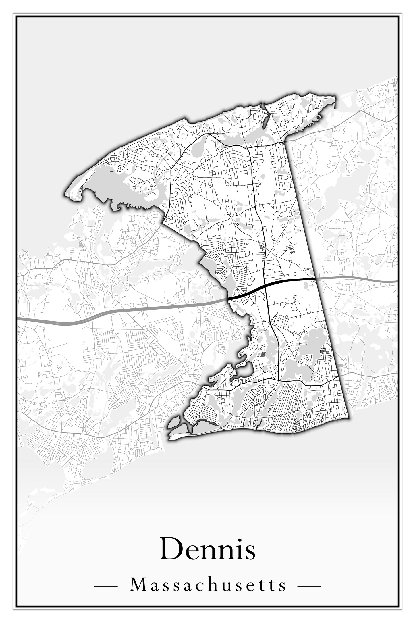 Massachusetts Towns - Street Map (Dartmouth - Dennis)