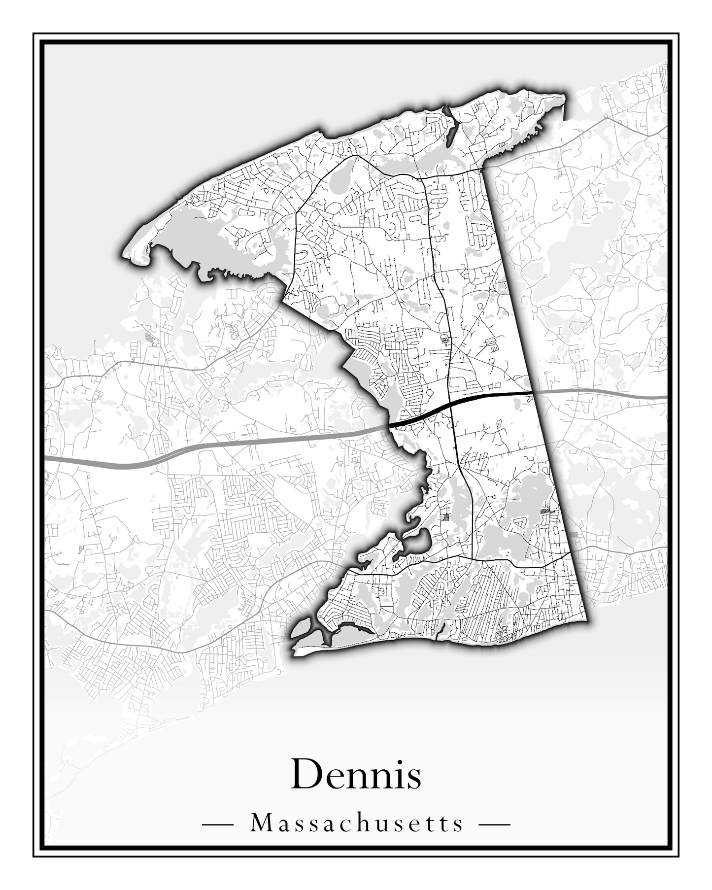 Massachusetts Towns - Street Map (Dartmouth - Dennis)