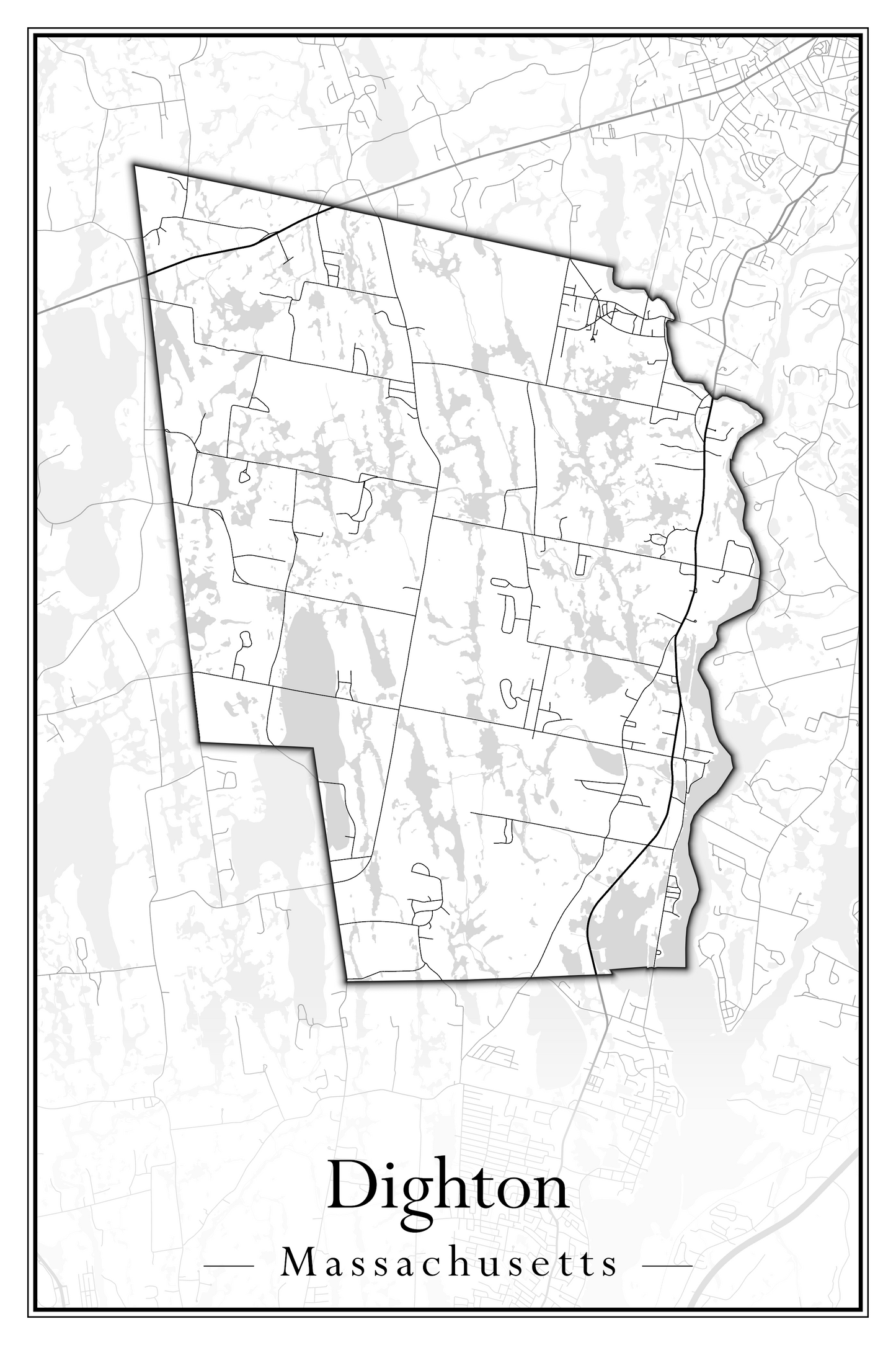 Massachusetts Towns - Street Map (Dighton - Dracut)