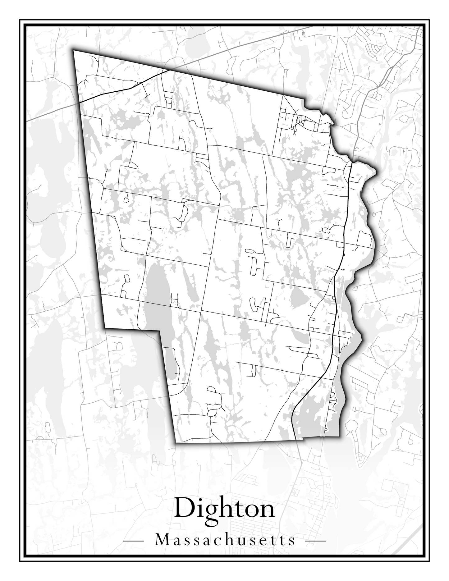 Massachusetts Towns - Street Map (Dighton - Dracut)