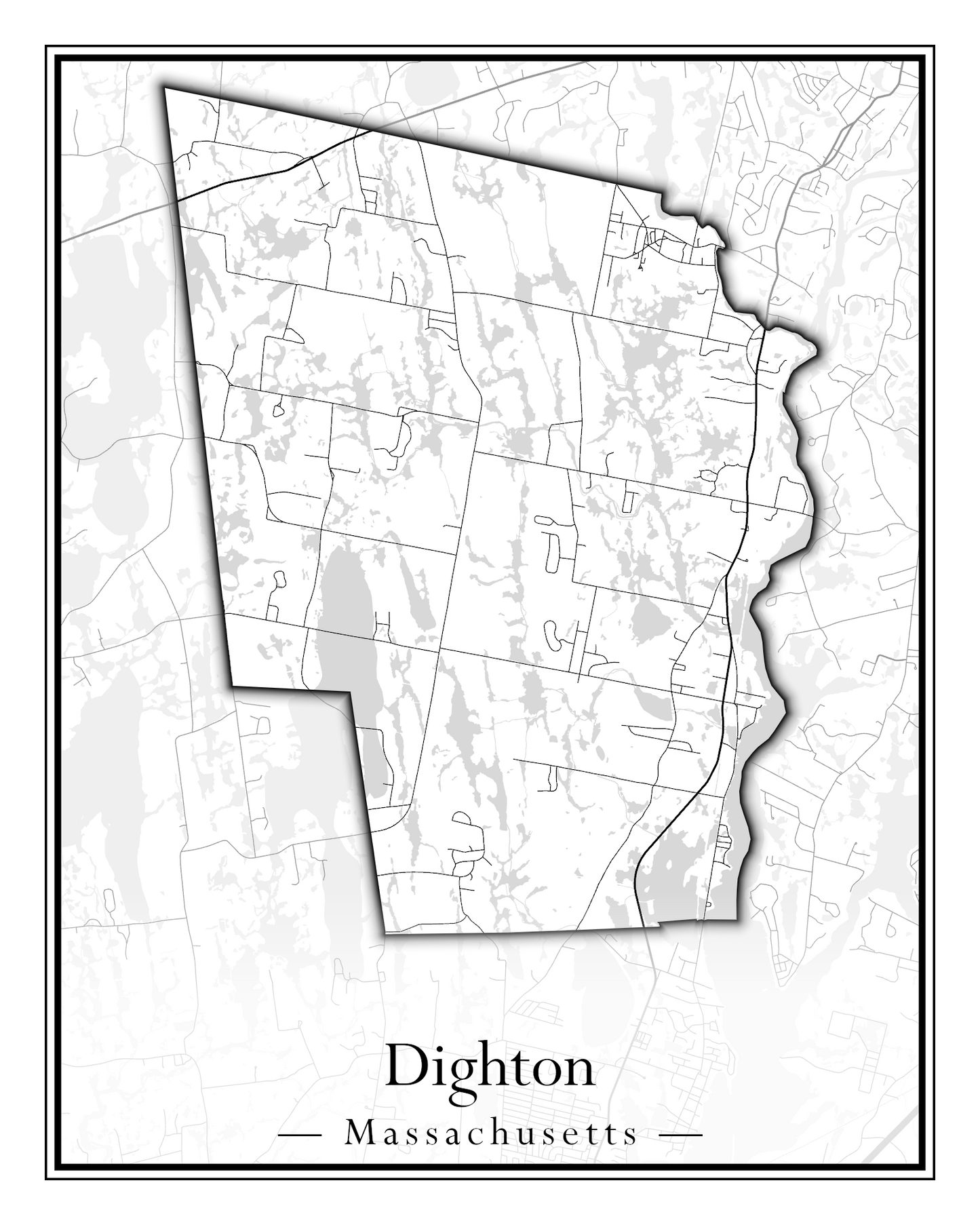 Massachusetts Towns - Street Map (Dighton - Dracut)