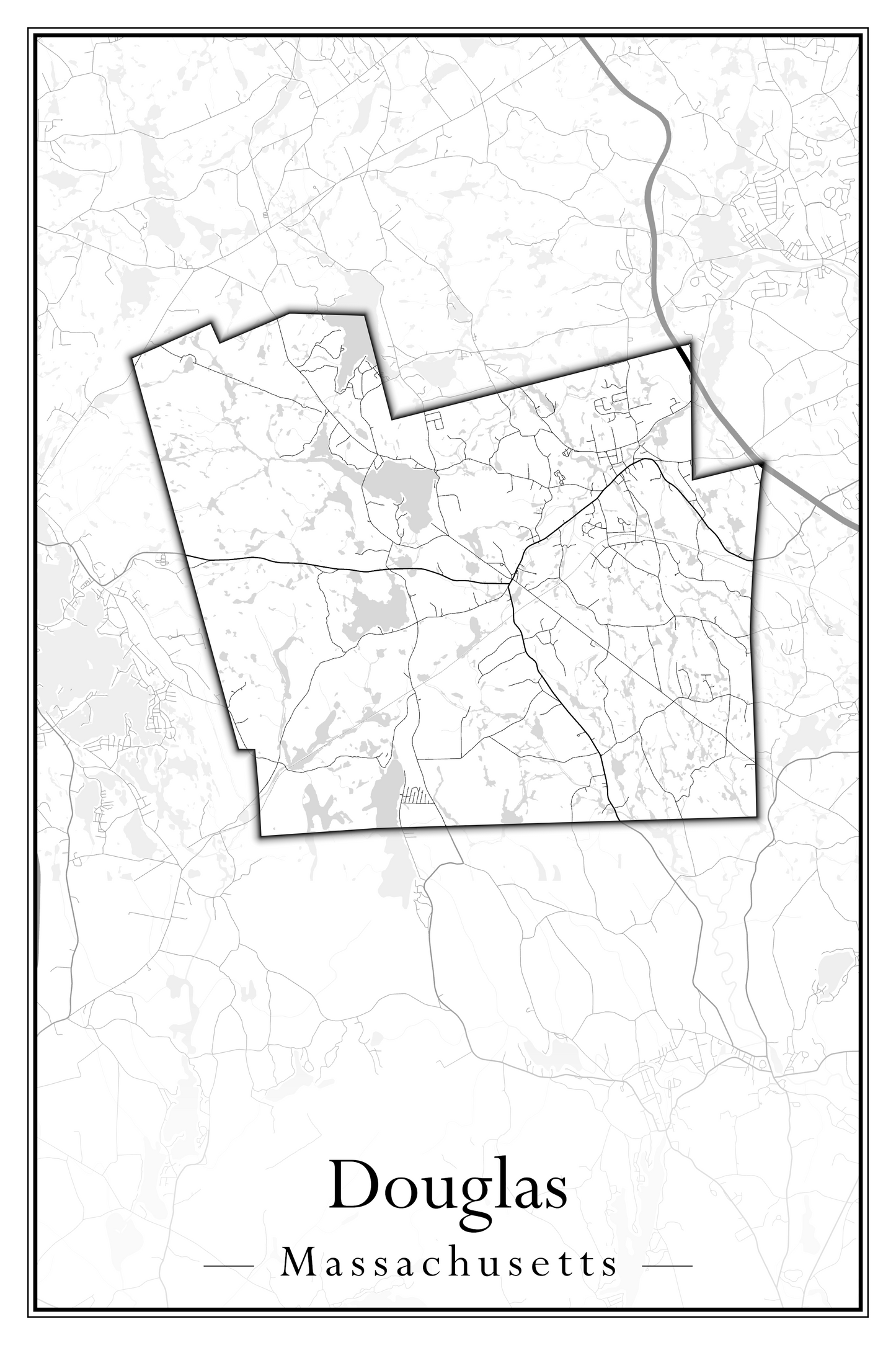 Massachusetts Towns - Street Map (Dighton - Dracut)