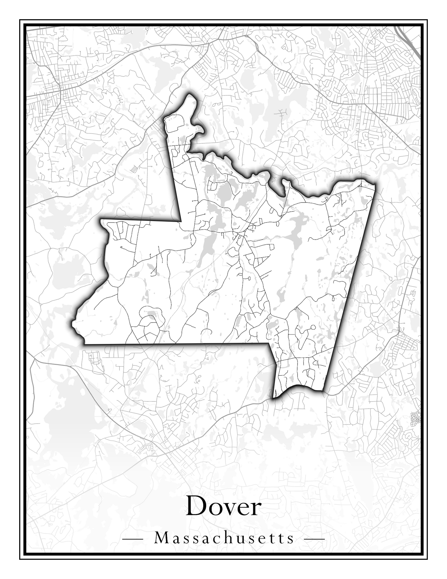 Massachusetts Towns - Street Map (Dighton - Dracut)