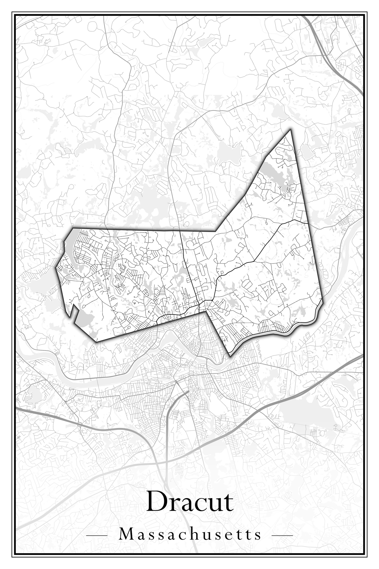 Massachusetts Towns - Street Map (Dighton - Dracut)