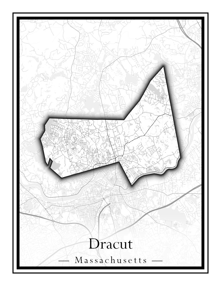 Massachusetts Towns - Street Map (Dighton - Dracut)