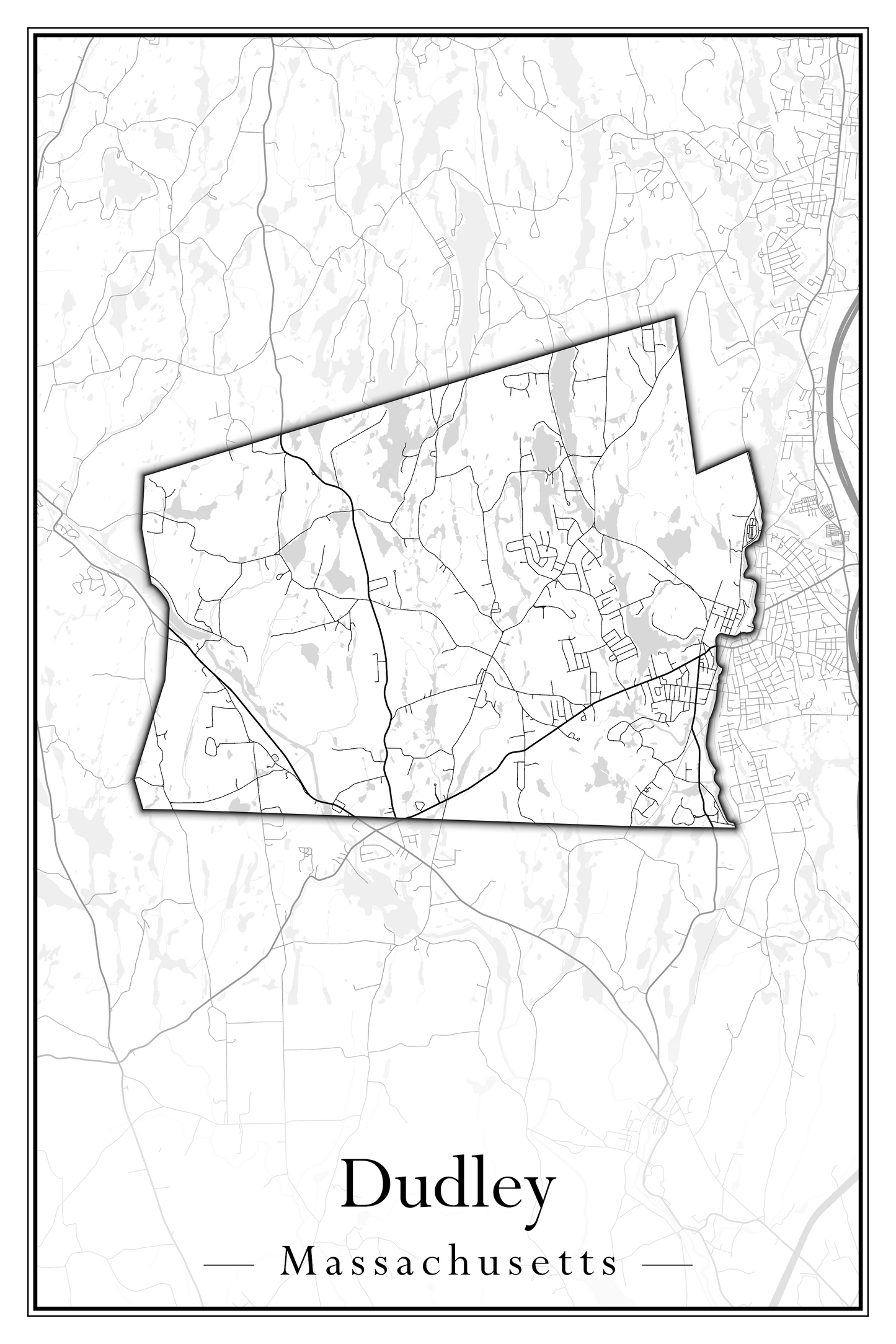 Massachusetts Towns - Street Map (Dudley - East Bridgewater)