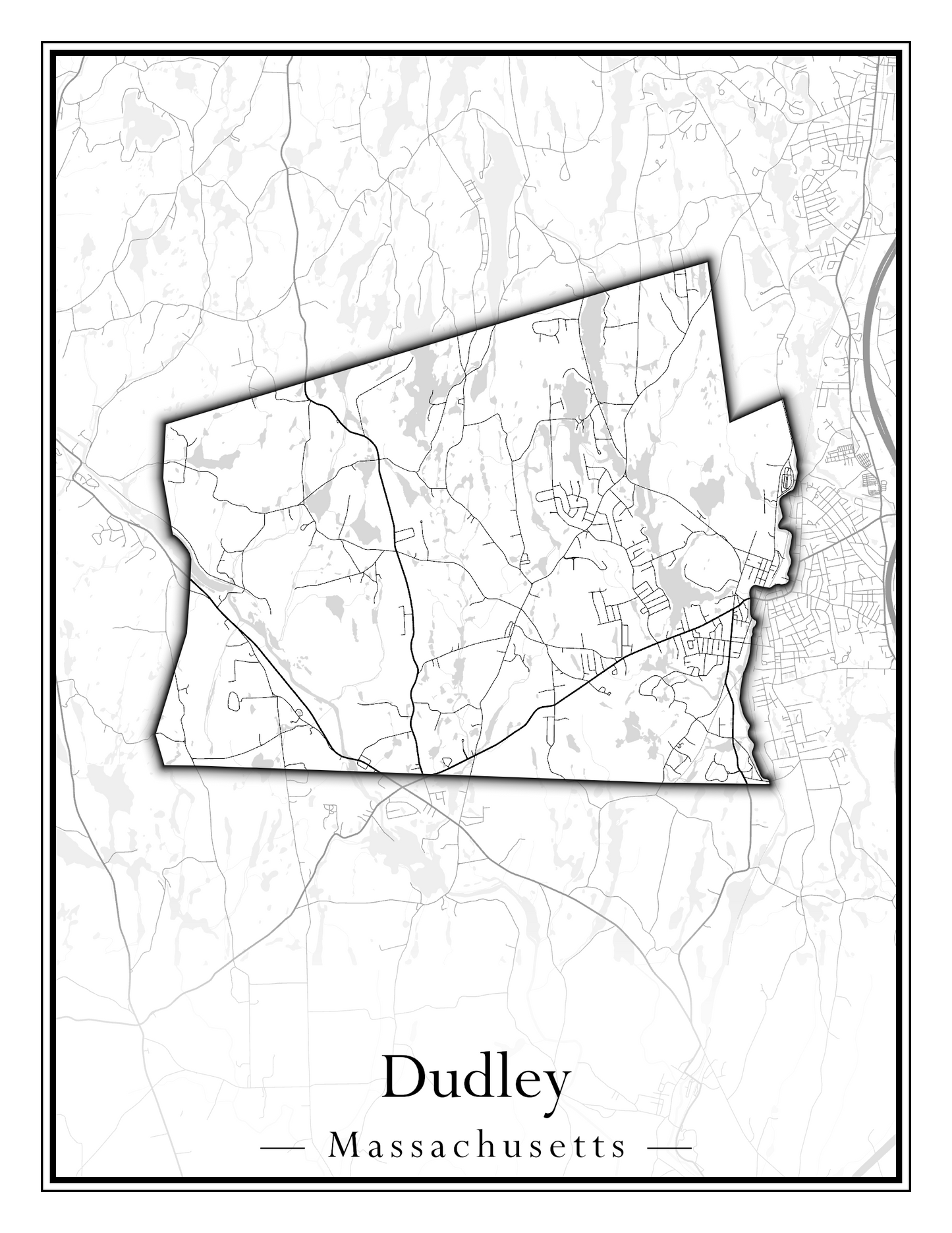 Massachusetts Towns - Street Map (Dudley - East Bridgewater)