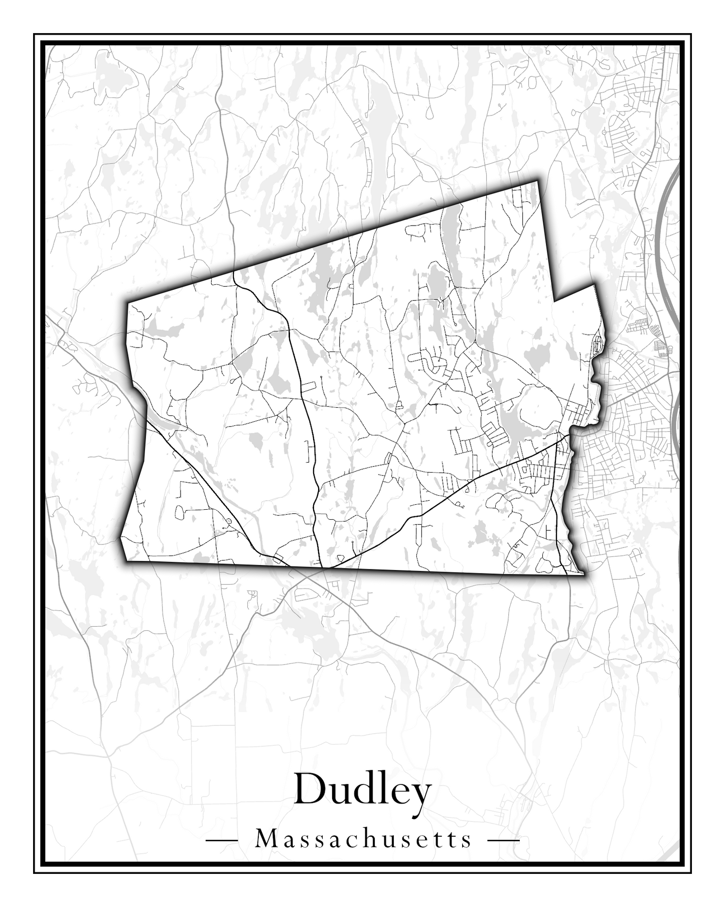 Massachusetts Towns - Street Map (Dudley - East Bridgewater)