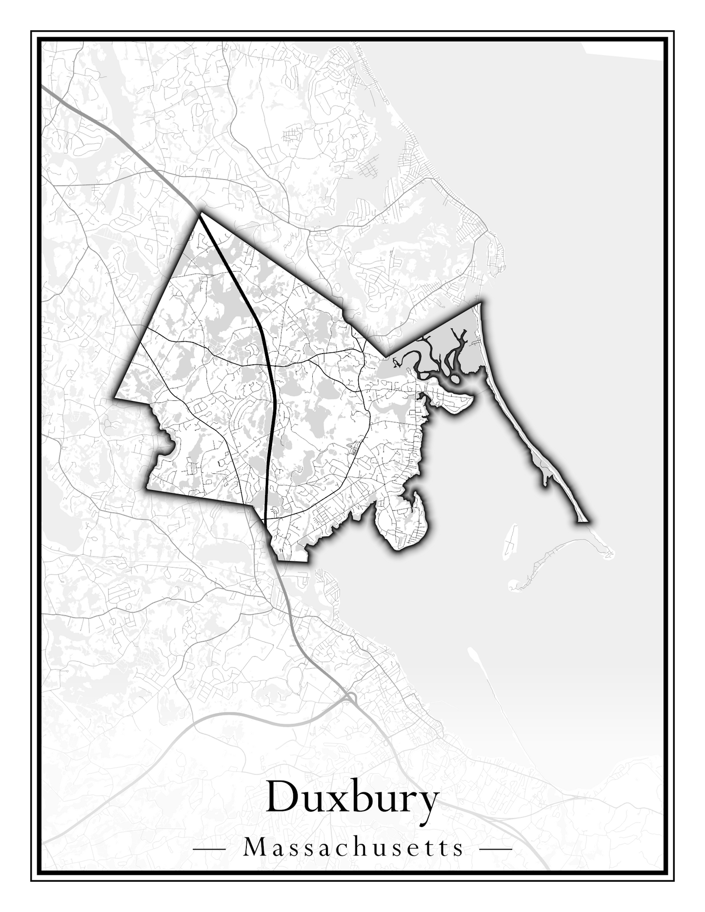 Massachusetts Towns - Street Map (Dudley - East Bridgewater)