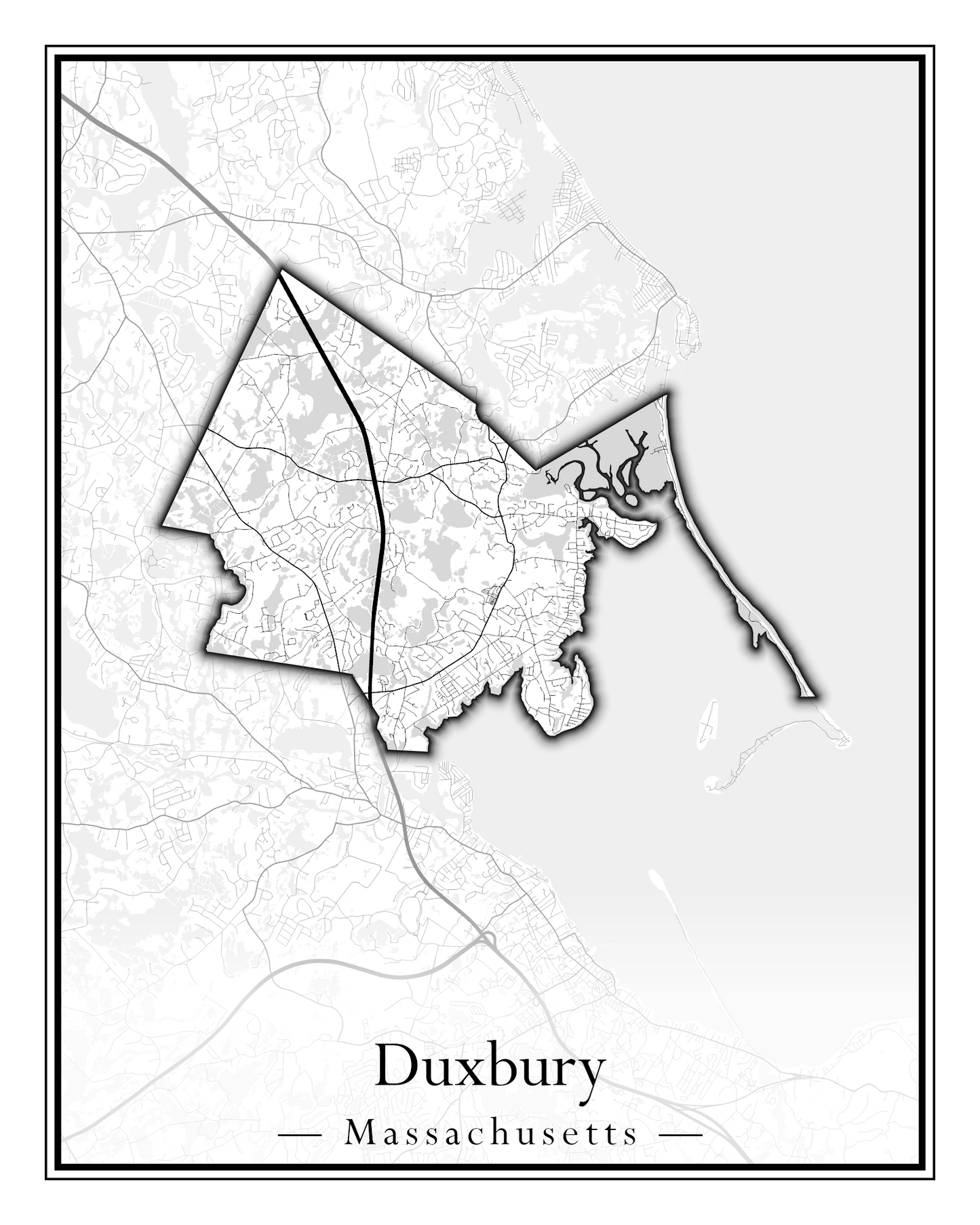 Massachusetts Towns - Street Map (Dudley - East Bridgewater)